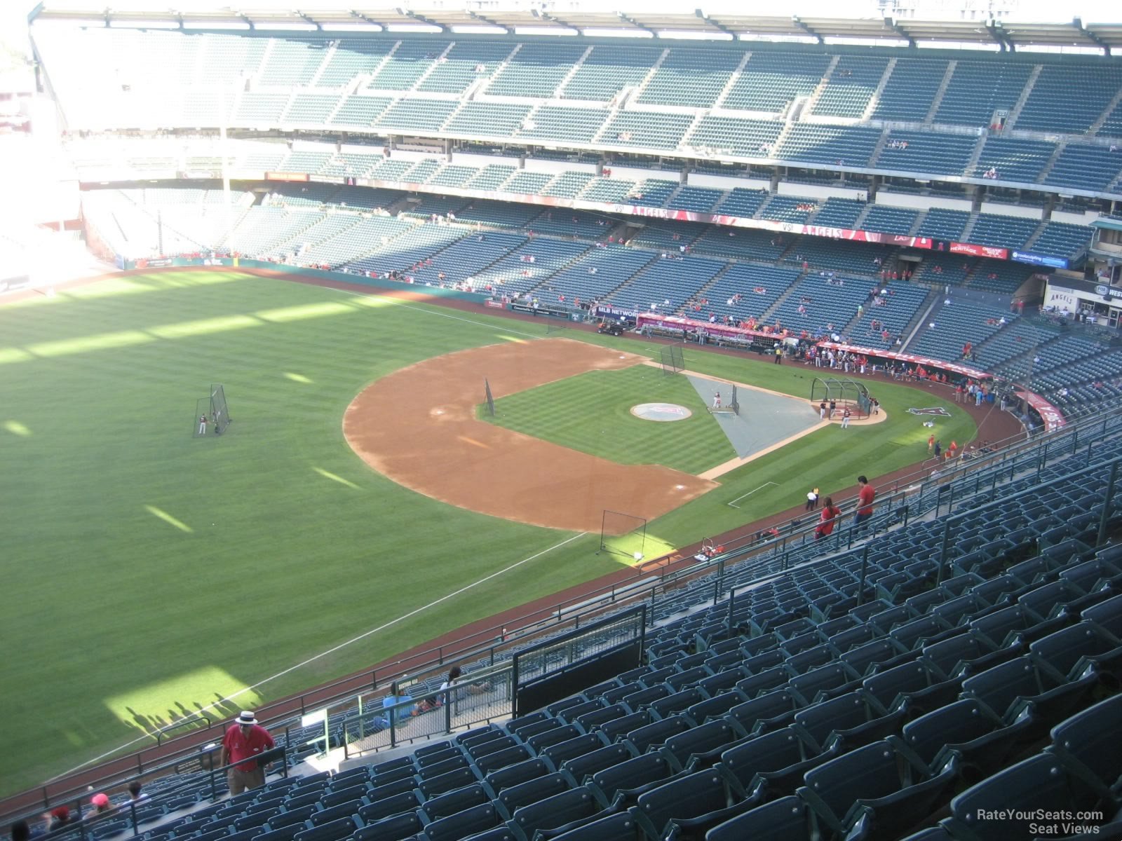 section 508, row r seat view  - angel stadium