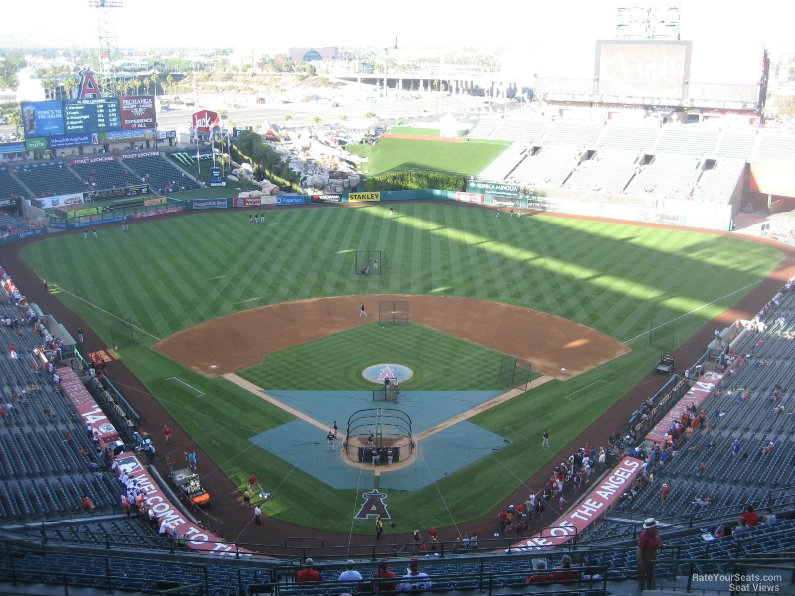 section 521, row r seat view  - angel stadium