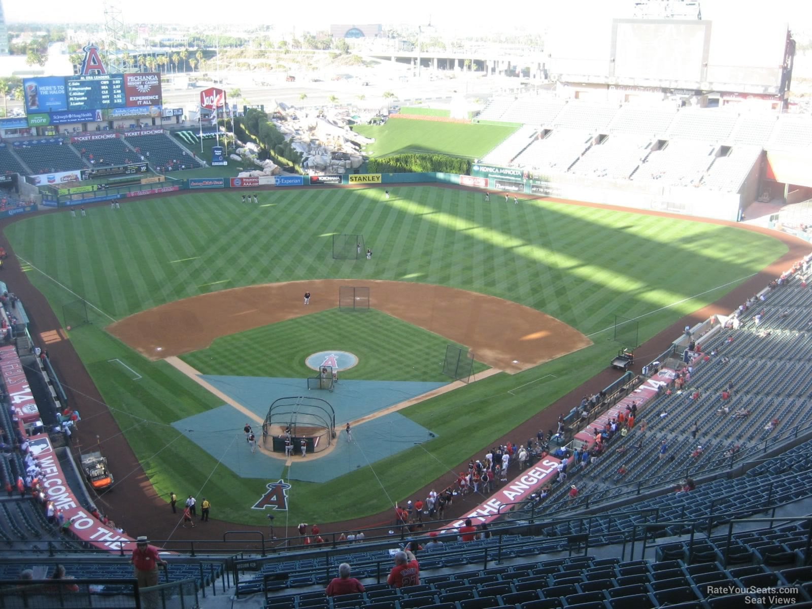 section 522, row r seat view  for baseball - angel stadium