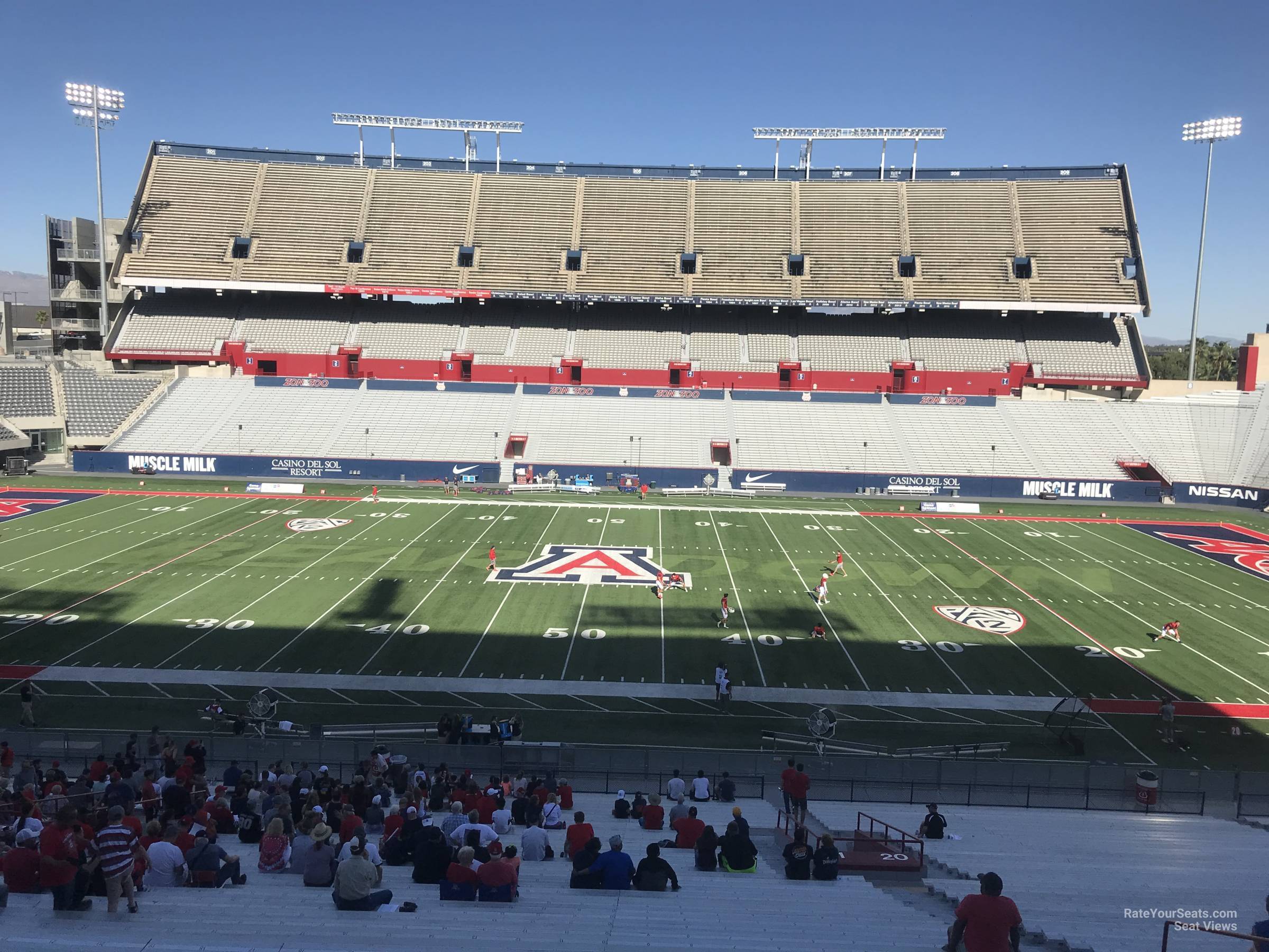 section 21, row 50 seat view  - arizona stadium