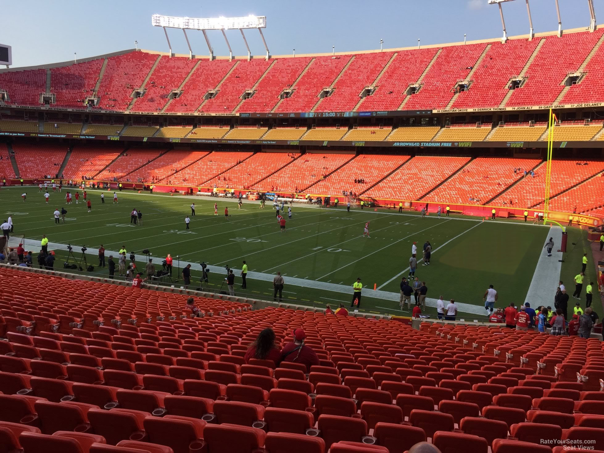section 115, row 30 seat view  for football - arrowhead stadium