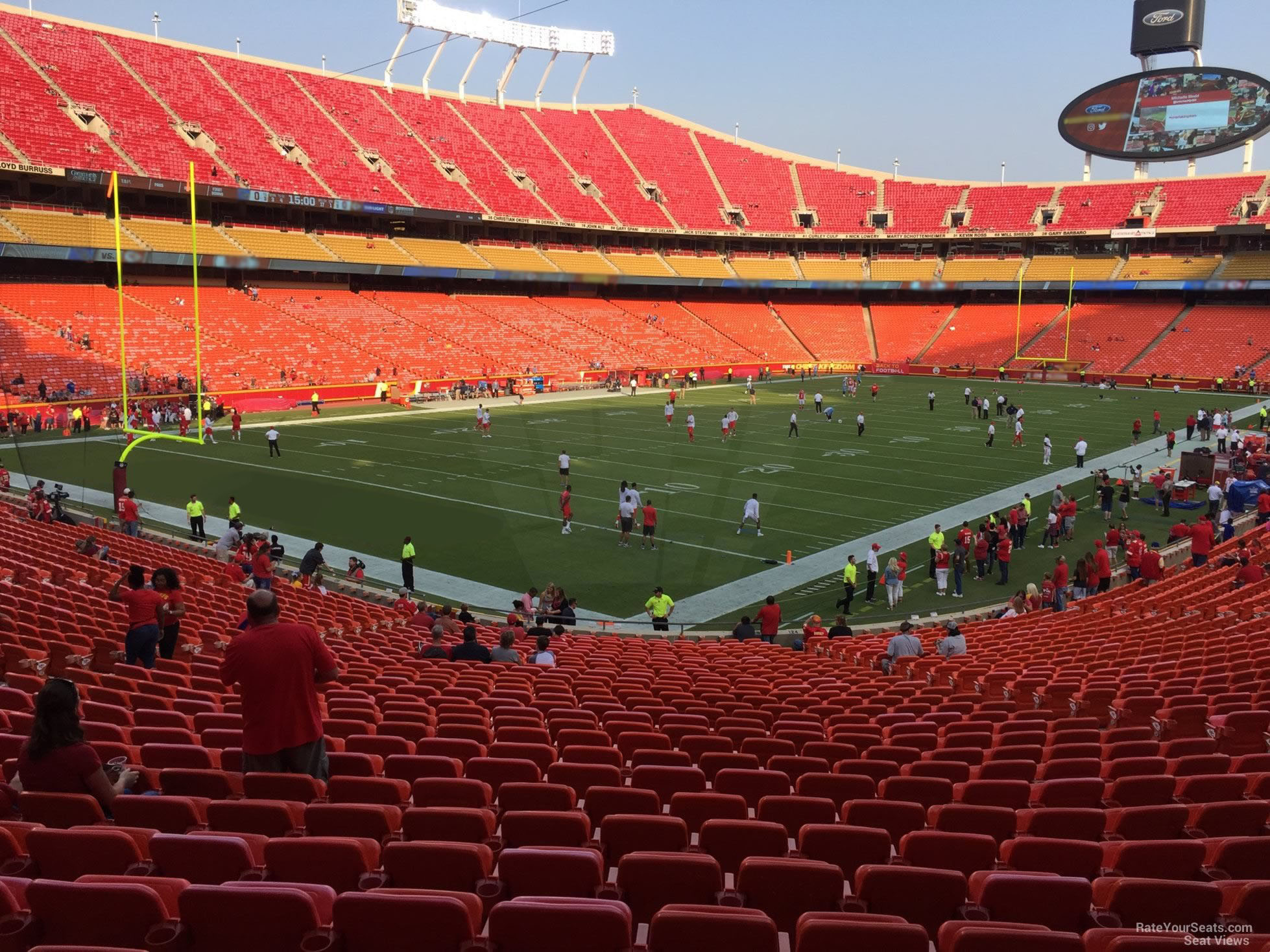 section 125, row 30 seat view  for football - arrowhead stadium