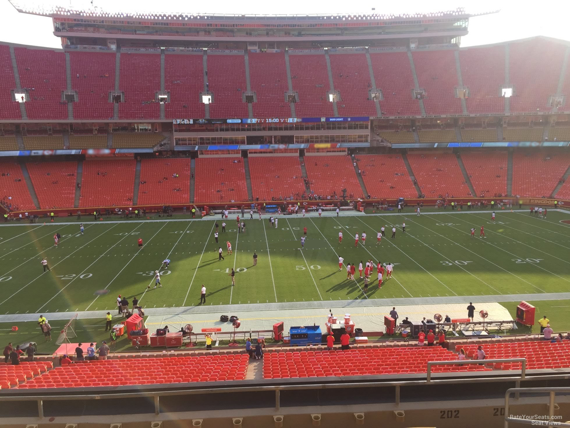 section 202, row 7 seat view  for football - arrowhead stadium