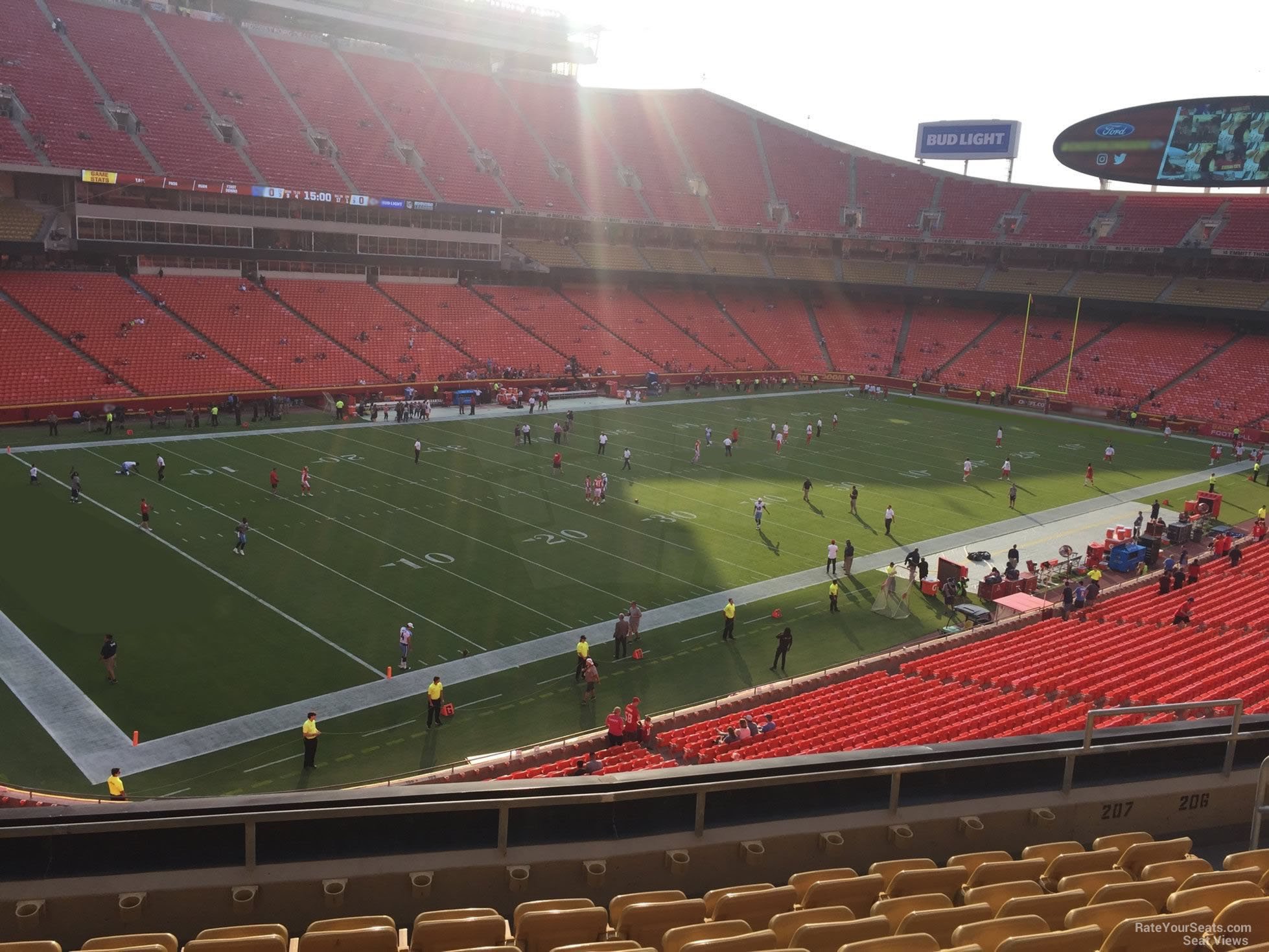 section 207, row 7 seat view  - arrowhead stadium