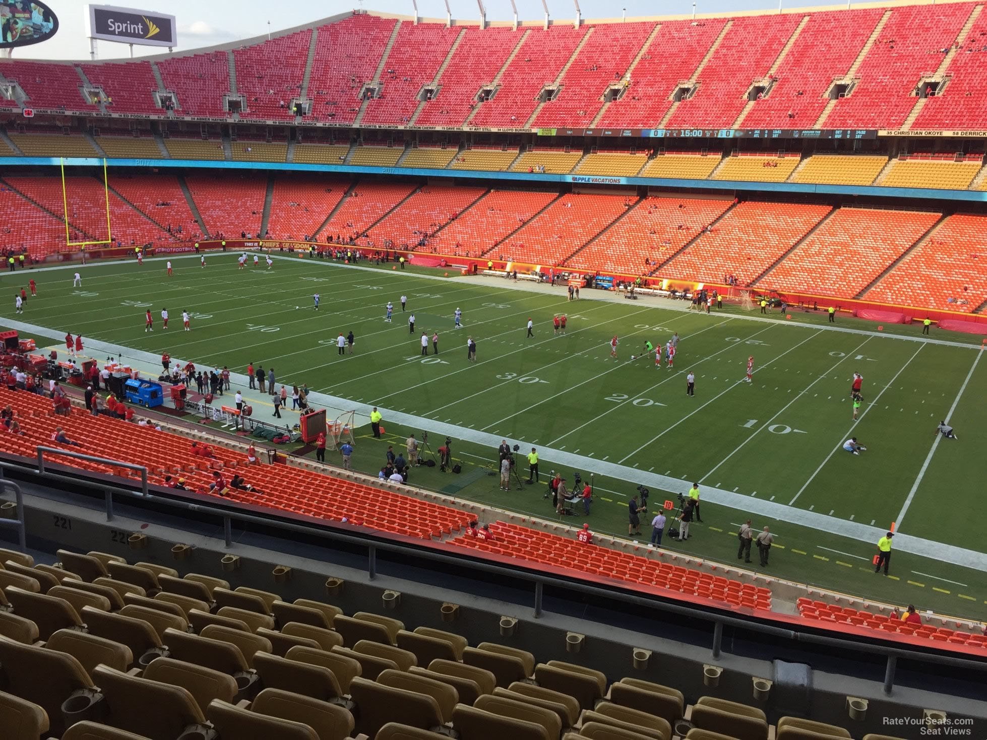 section 220, row 7 seat view  for football - arrowhead stadium