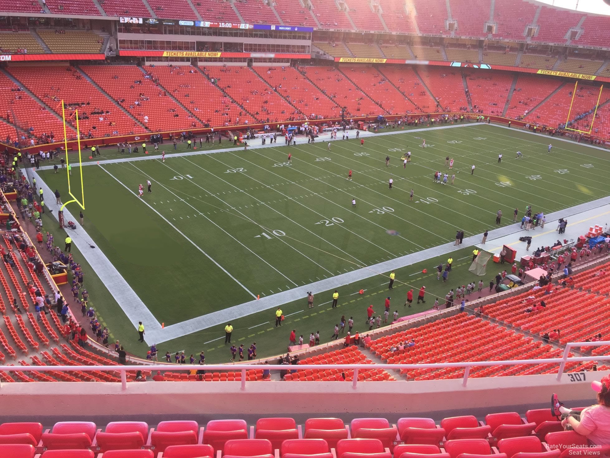 section 307, row 7 seat view  - arrowhead stadium