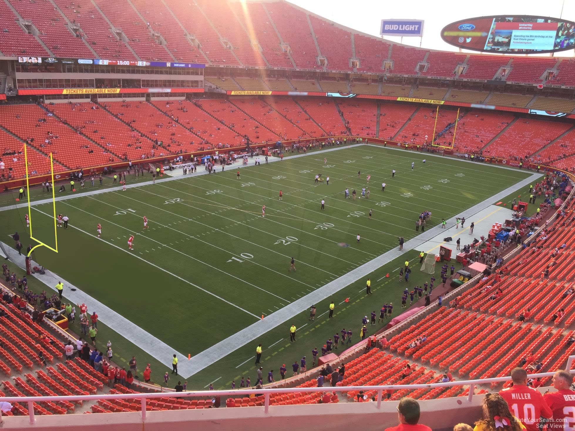 section 308, row 7 seat view  - arrowhead stadium