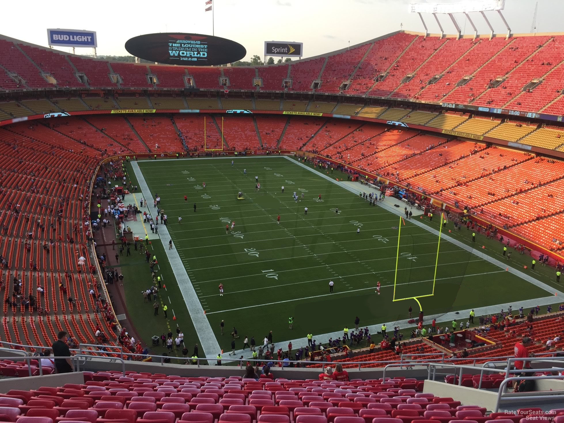 section 315, row 32 seat view  for football - arrowhead stadium