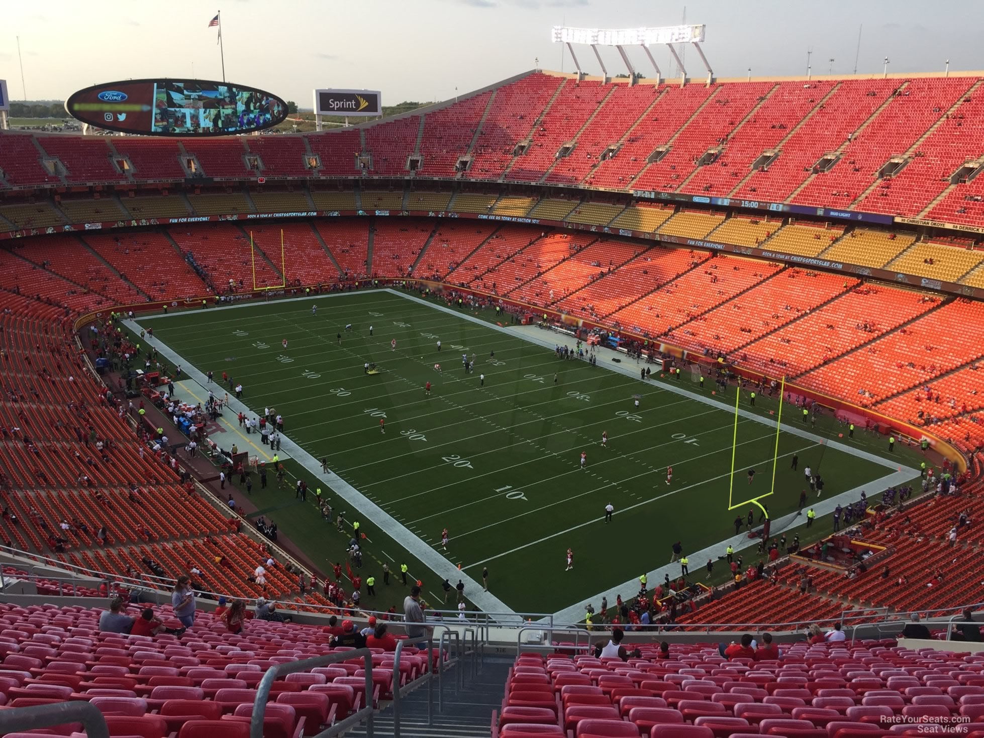 section 316, row 32 seat view  for football - arrowhead stadium