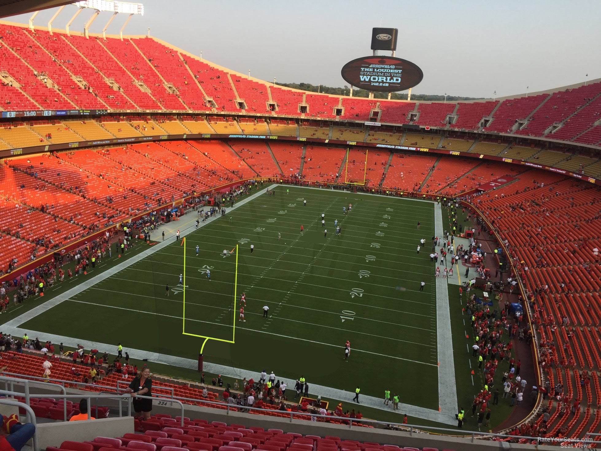 section 334, row 32 seat view  for football - geha field at arrowhead stadium