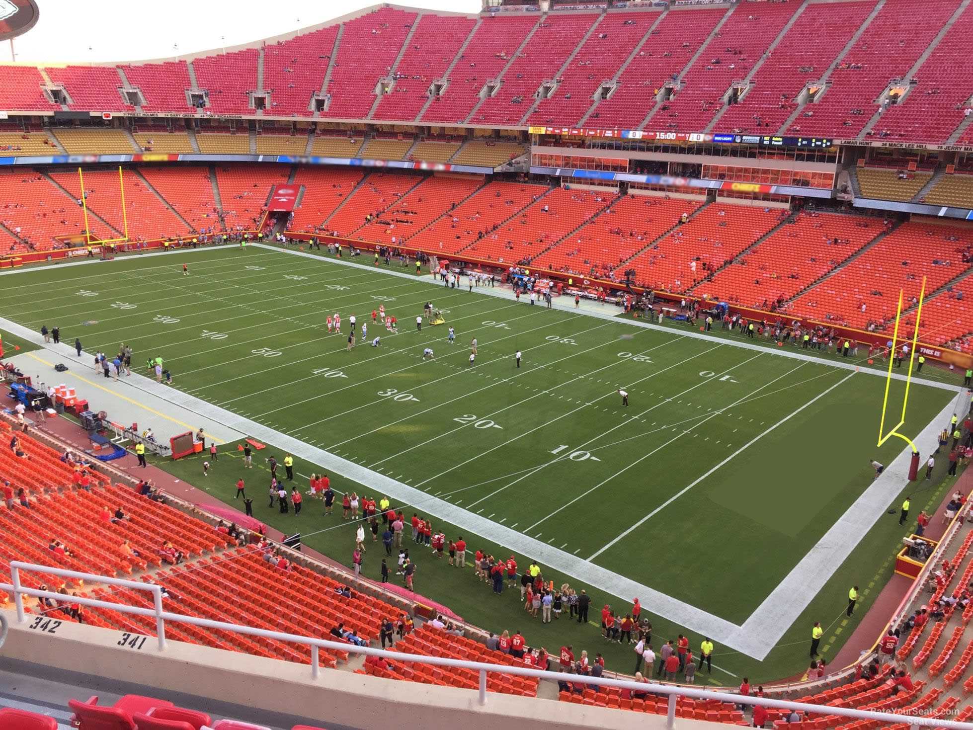 section 341, row 7 seat view  - arrowhead stadium