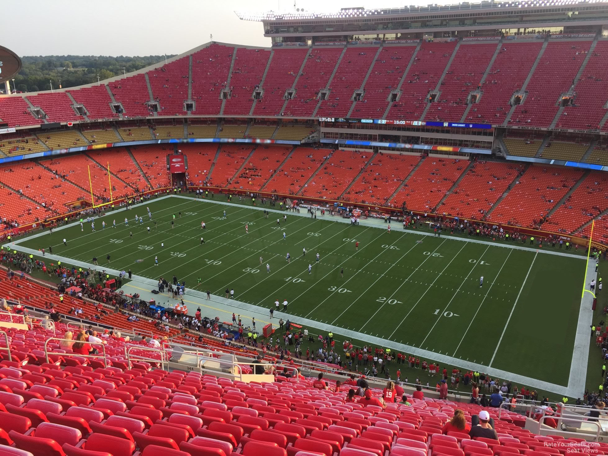section 343, row 32 seat view  for football - arrowhead stadium