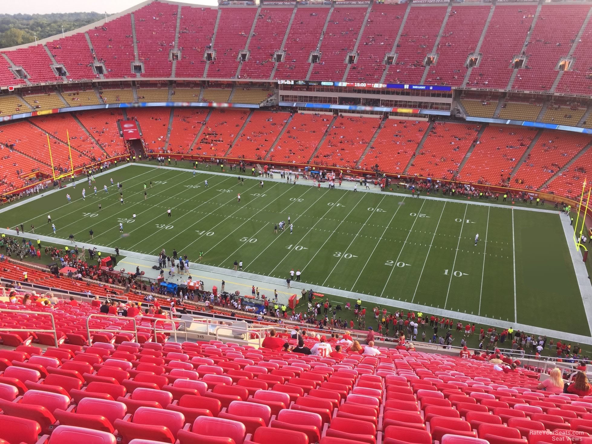 section 344, row 32 seat view  for football - arrowhead stadium