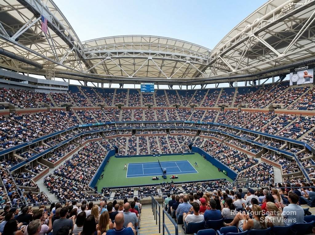 section 310, row l seat view  - arthur ashe stadium