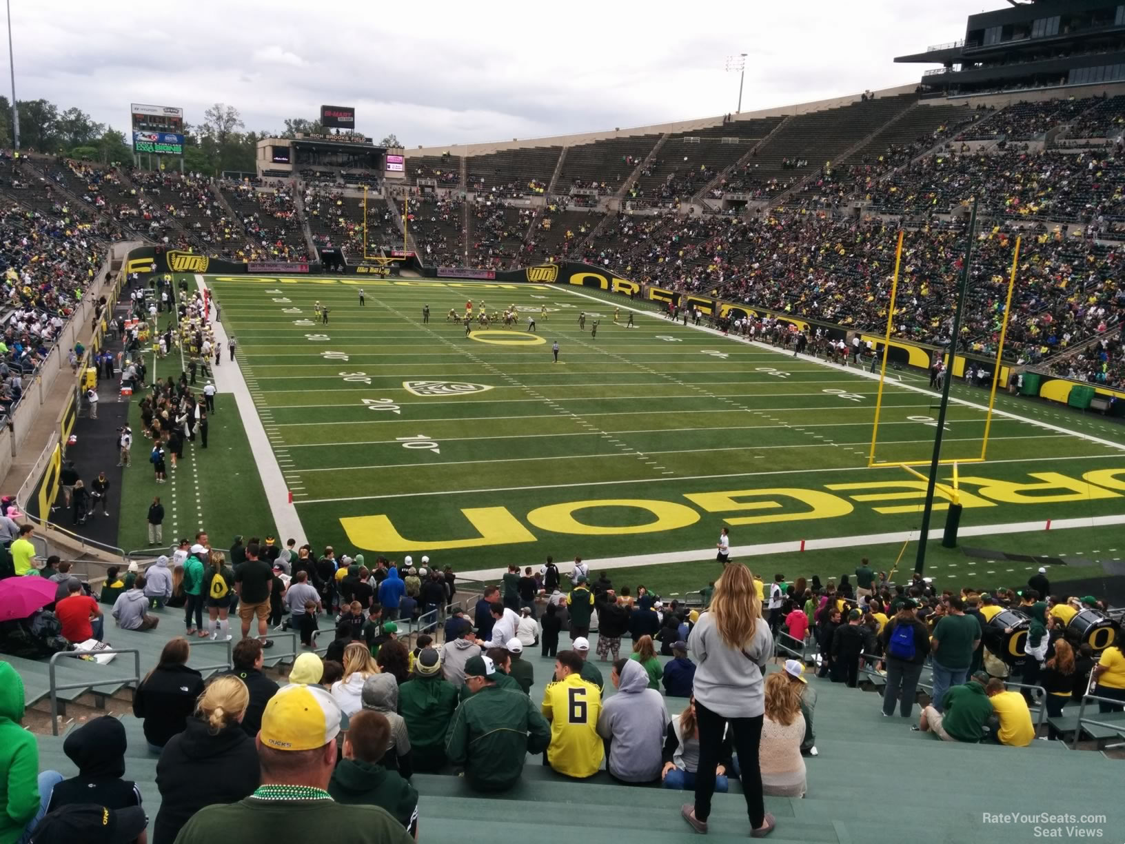 section 2, row 40 seat view  for football - autzen stadium