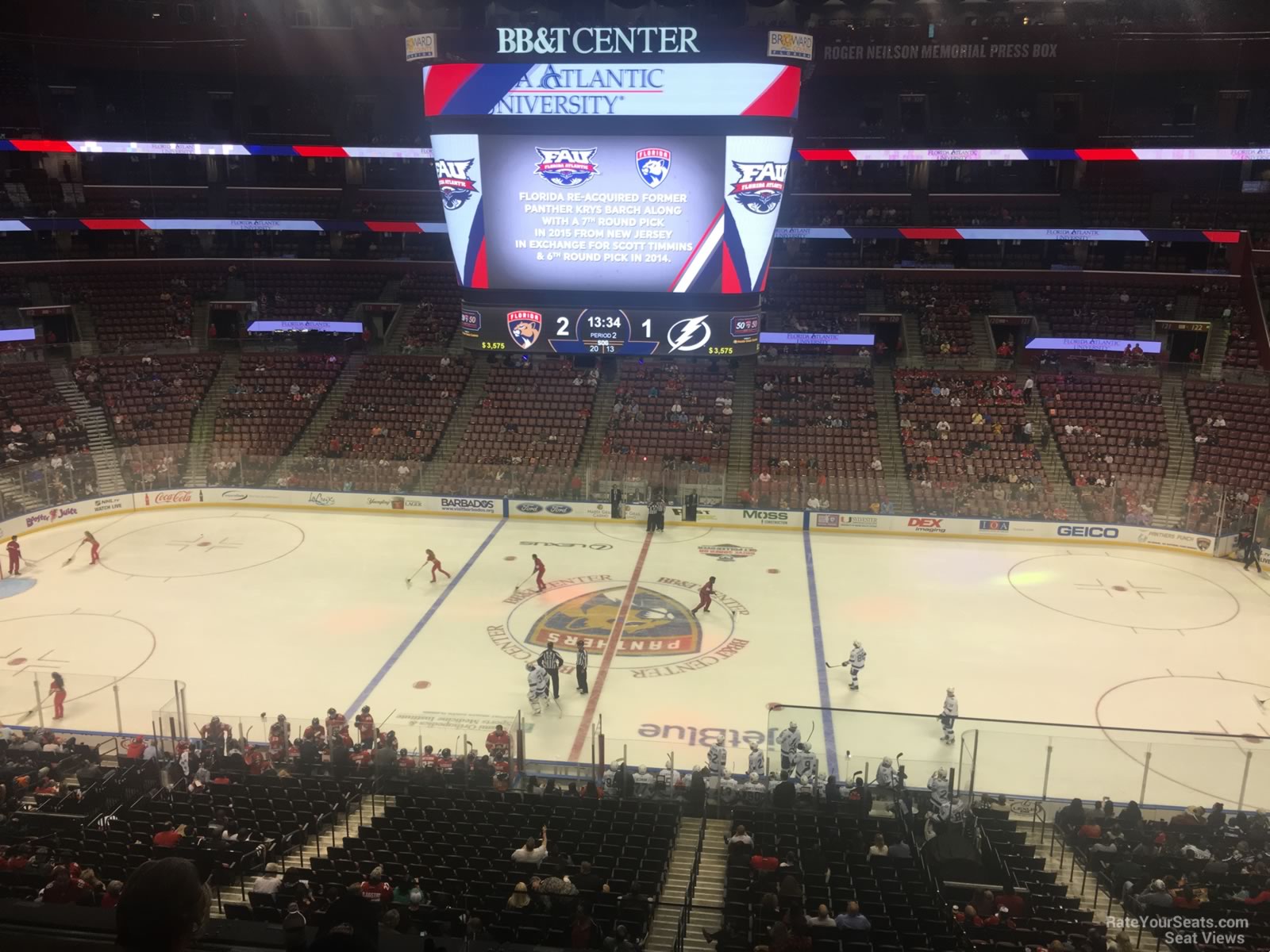 club 1, row 3 seat view  for hockey - fla live arena