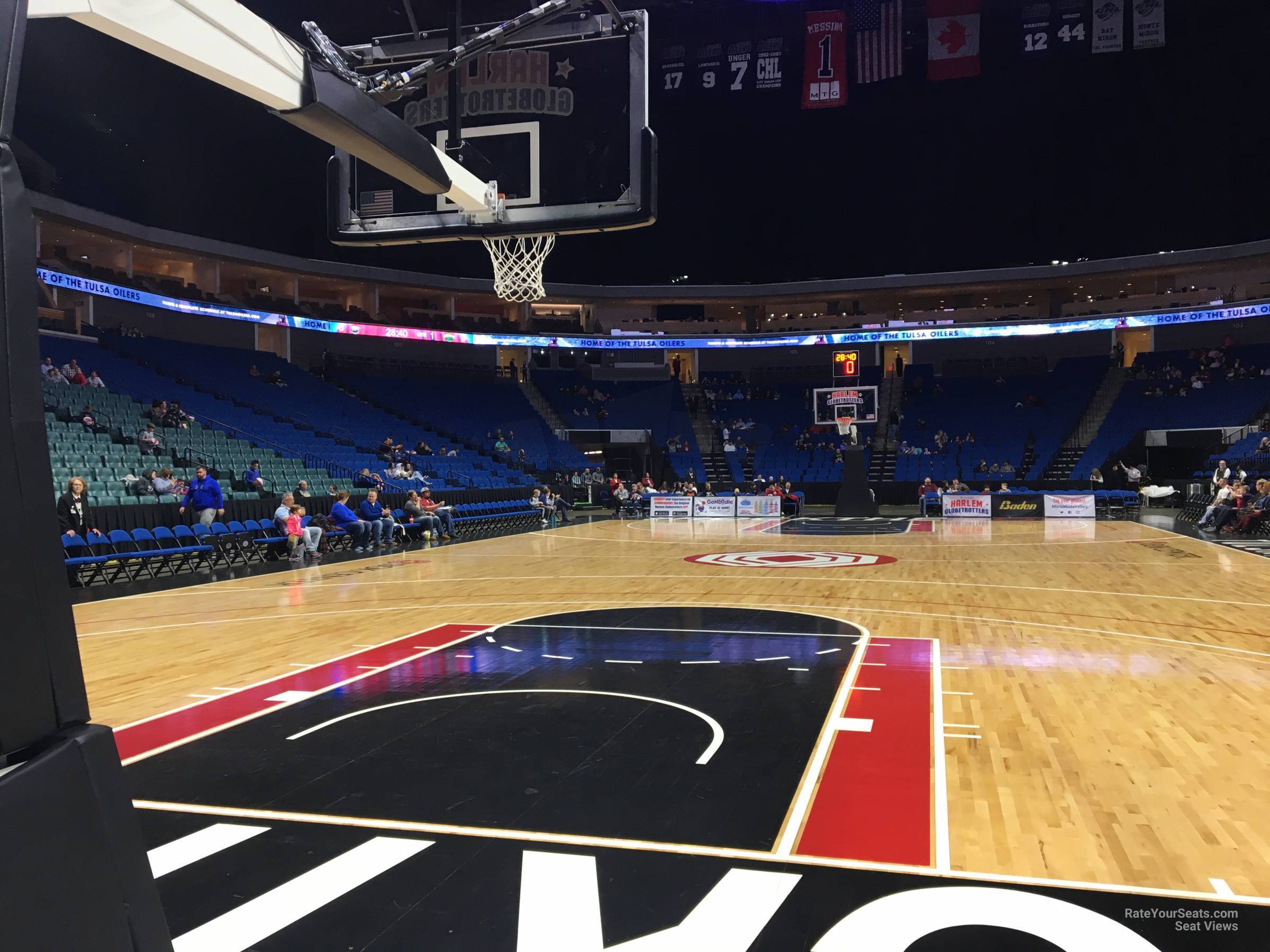 Baseline A at BOK Center for Basketball
