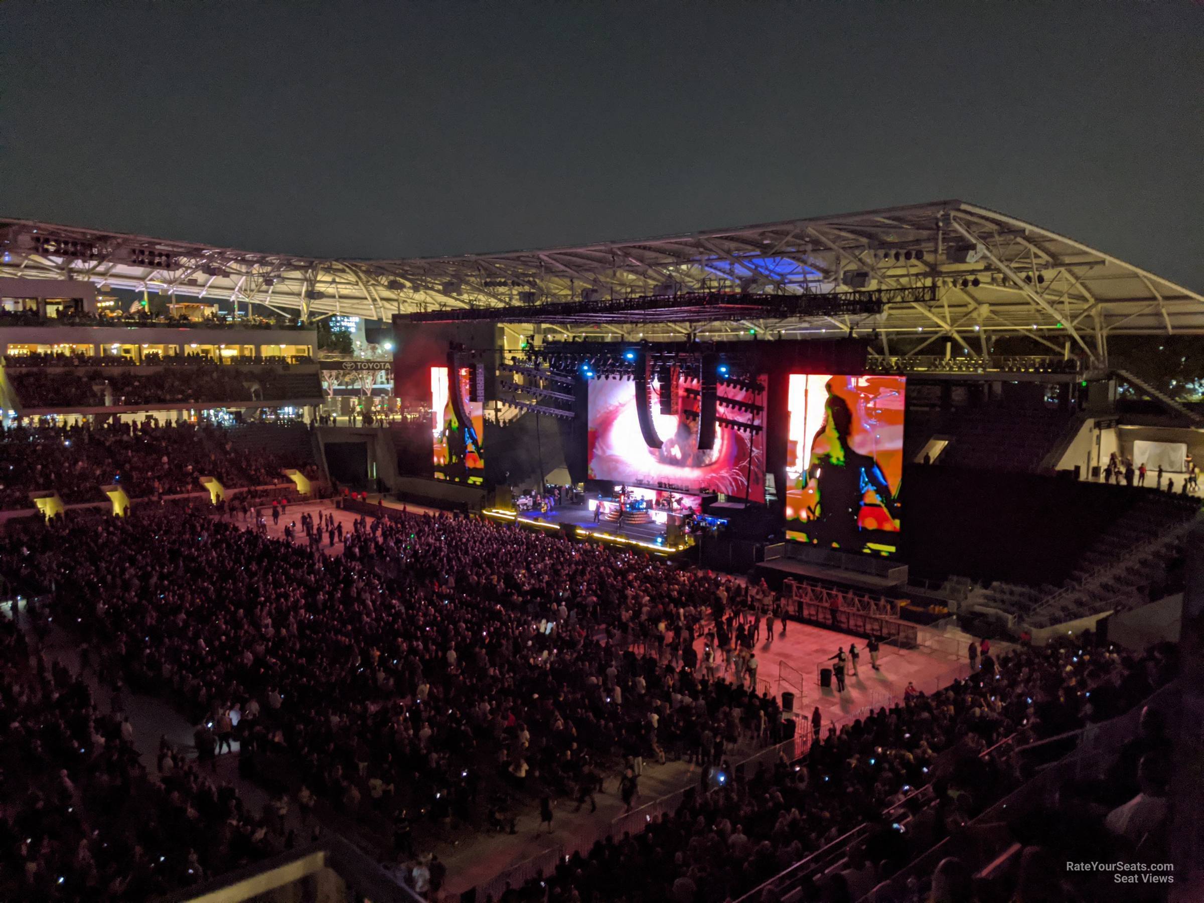 section 214, row b seat view  for concert - bmo stadium