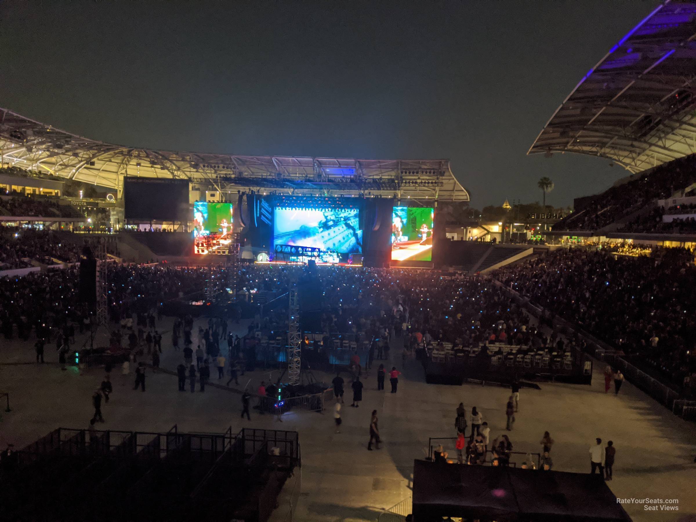 section 220, row b seat view  for concert - bmo stadium