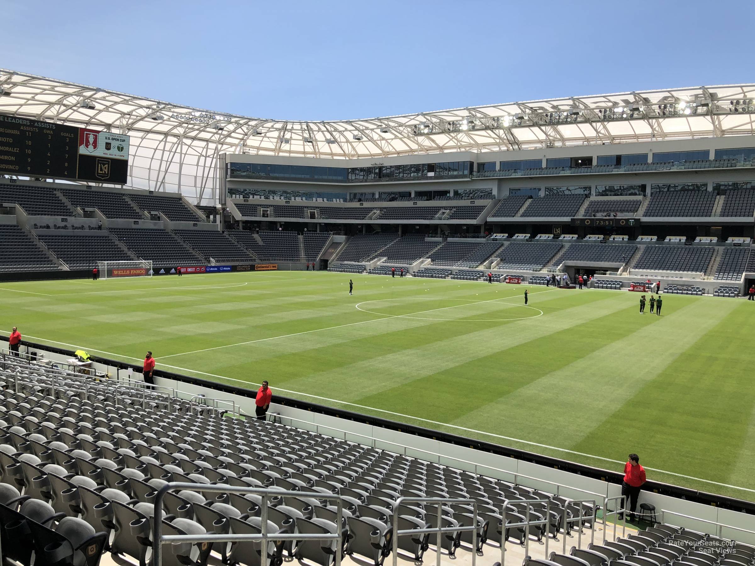 section 110, row q seat view  for soccer - bmo stadium