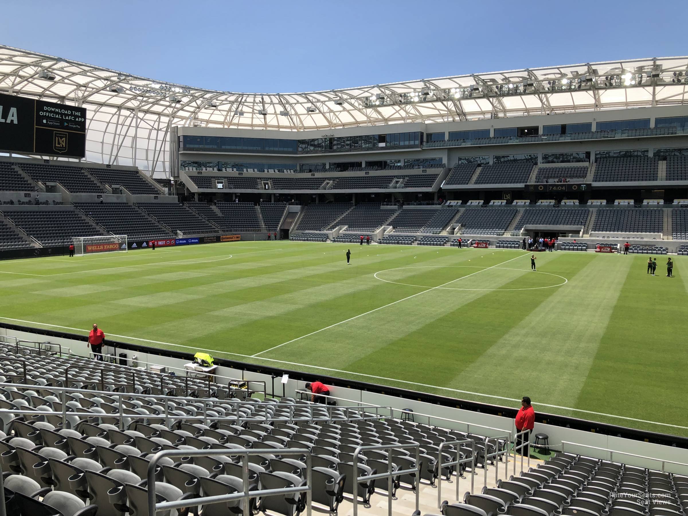 section 111, row q seat view  for soccer - bmo stadium