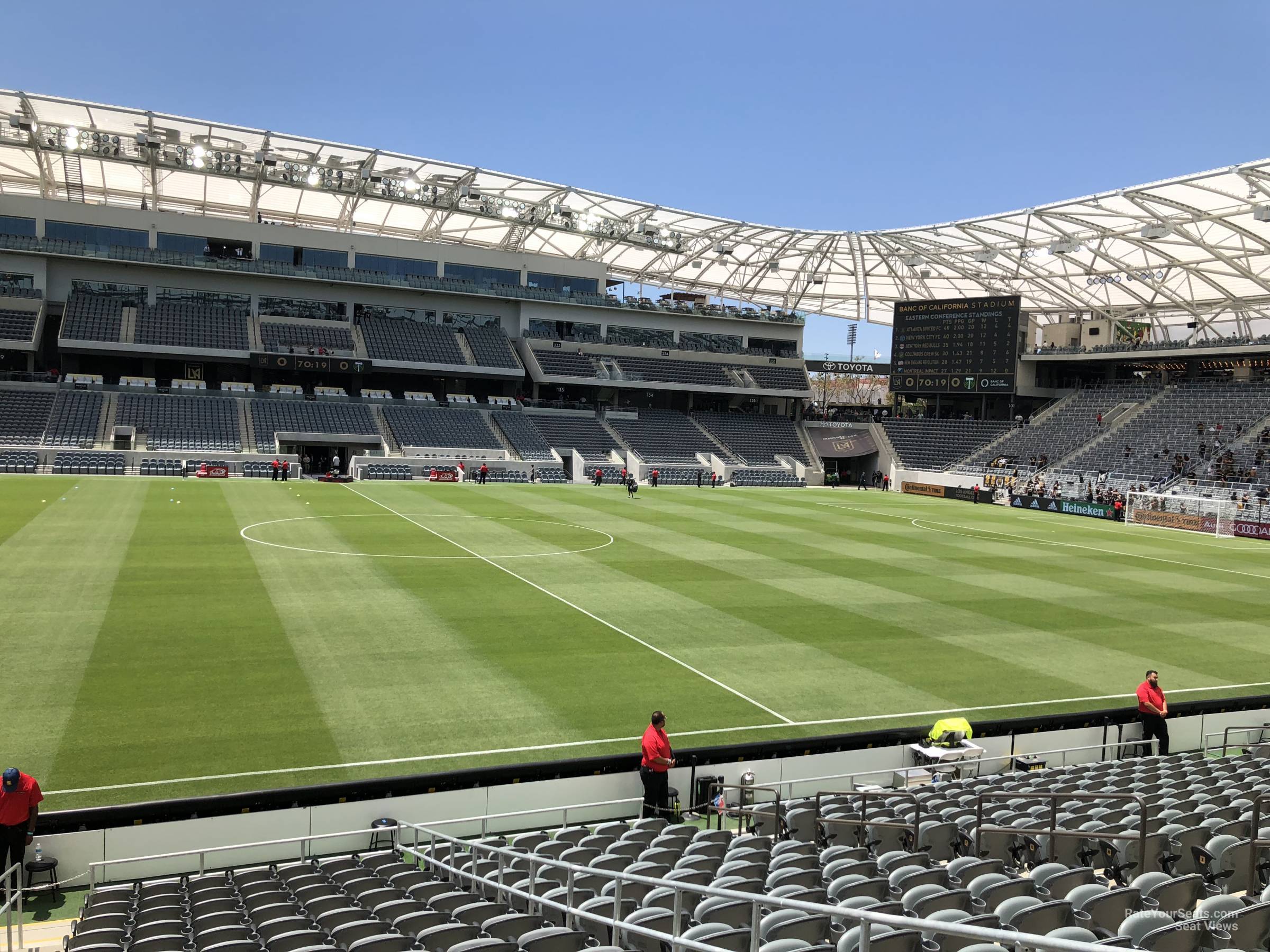 section 114, row q seat view  for soccer - bmo stadium