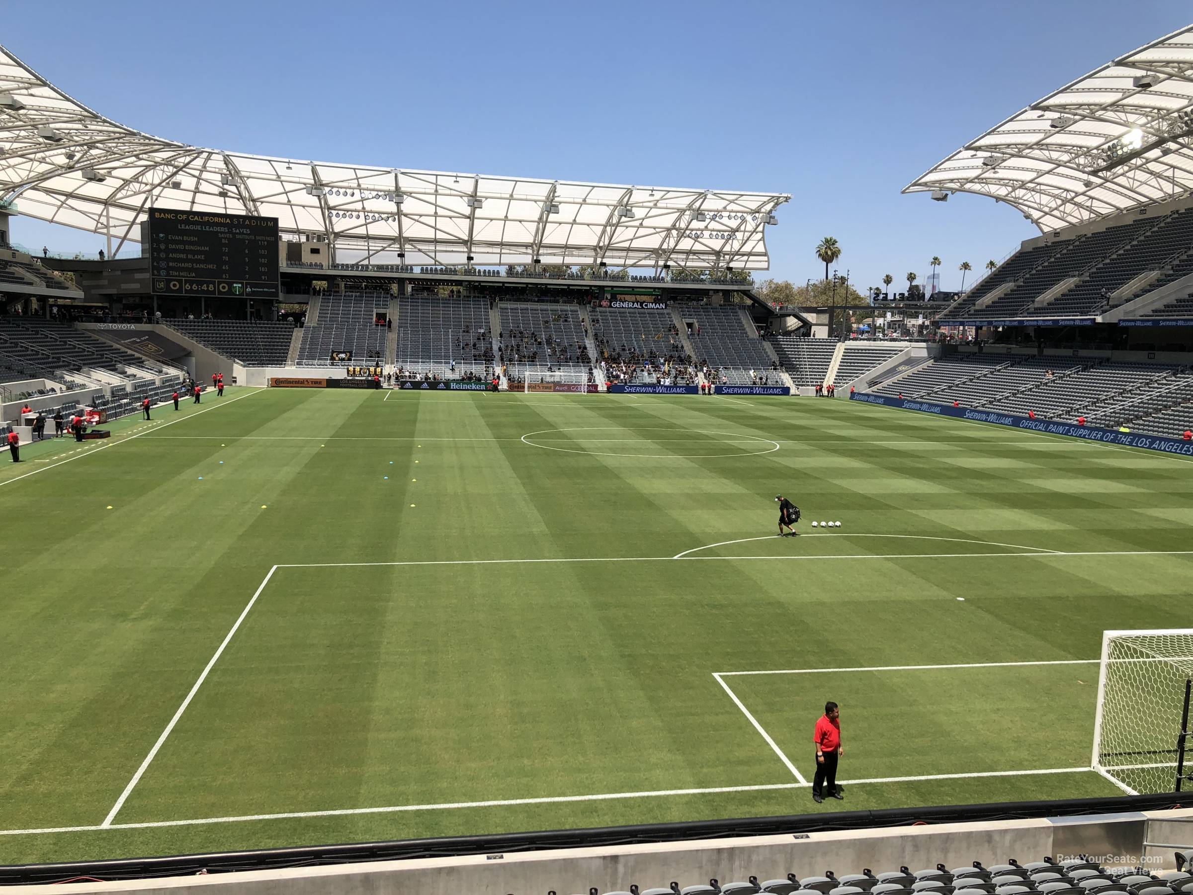 section 123, row q seat view for soccer - bmo stadium