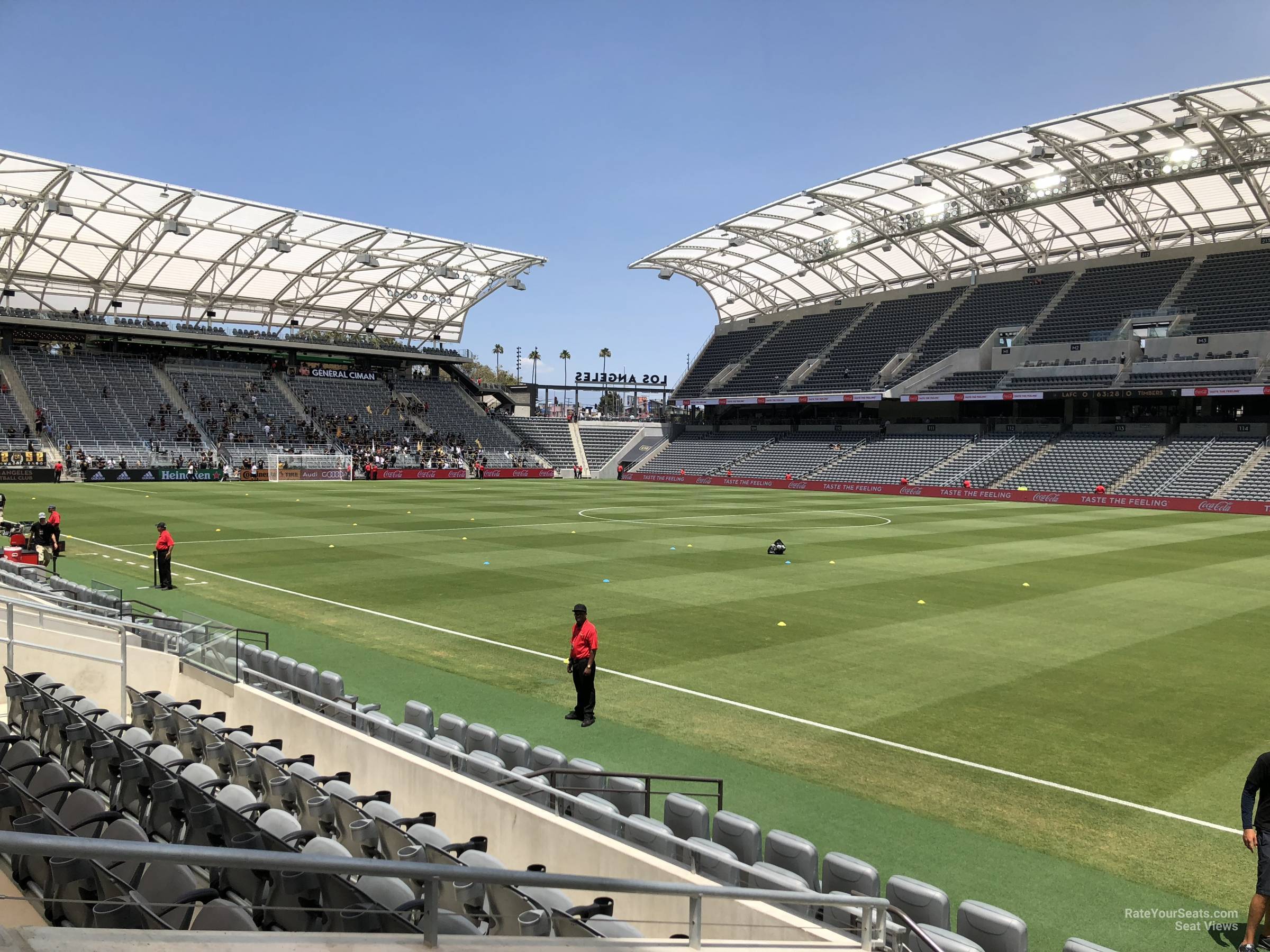 section 128, row f seat view  for soccer - bmo stadium