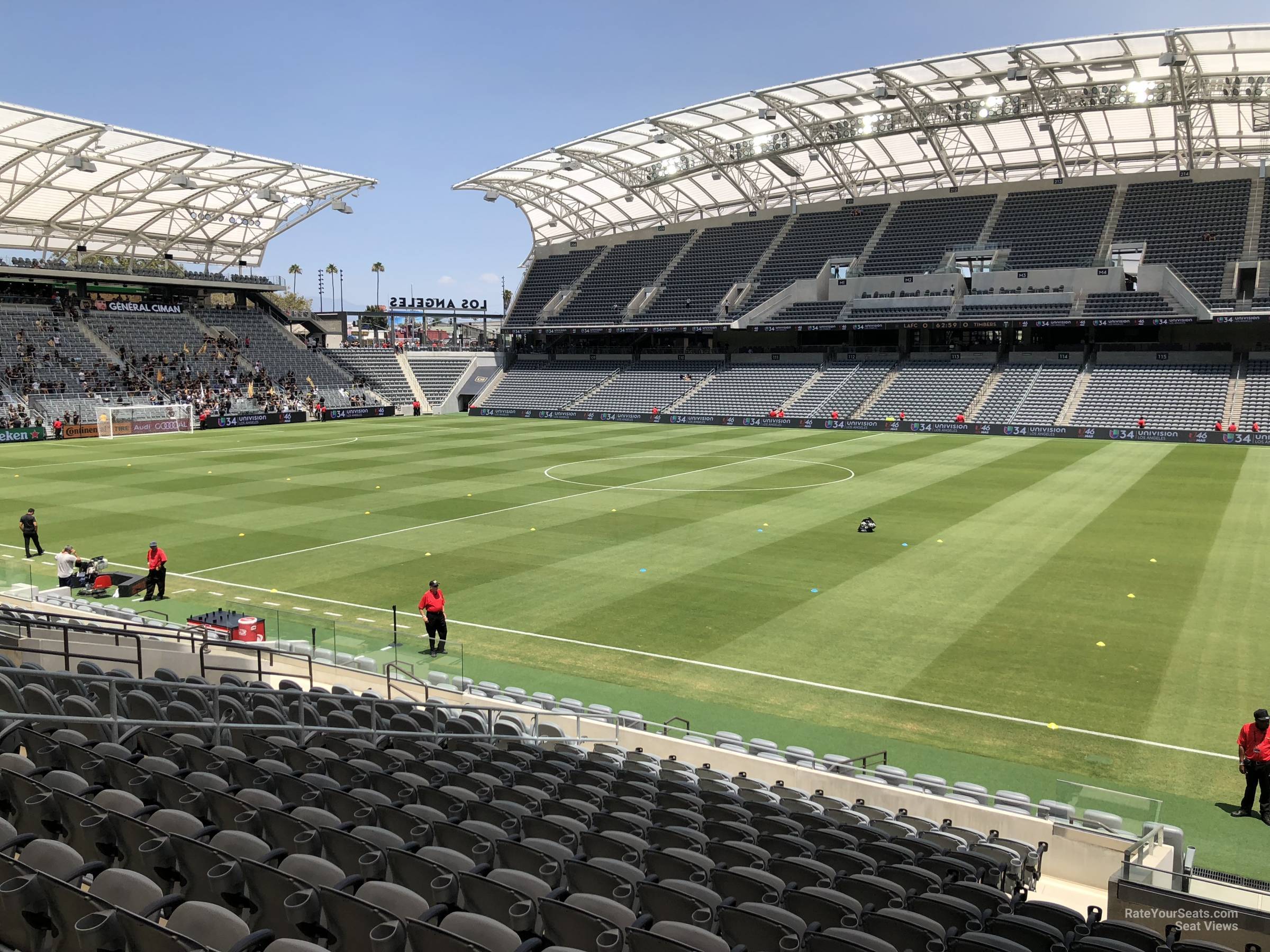 section 129, row q seat view  for soccer - bmo stadium