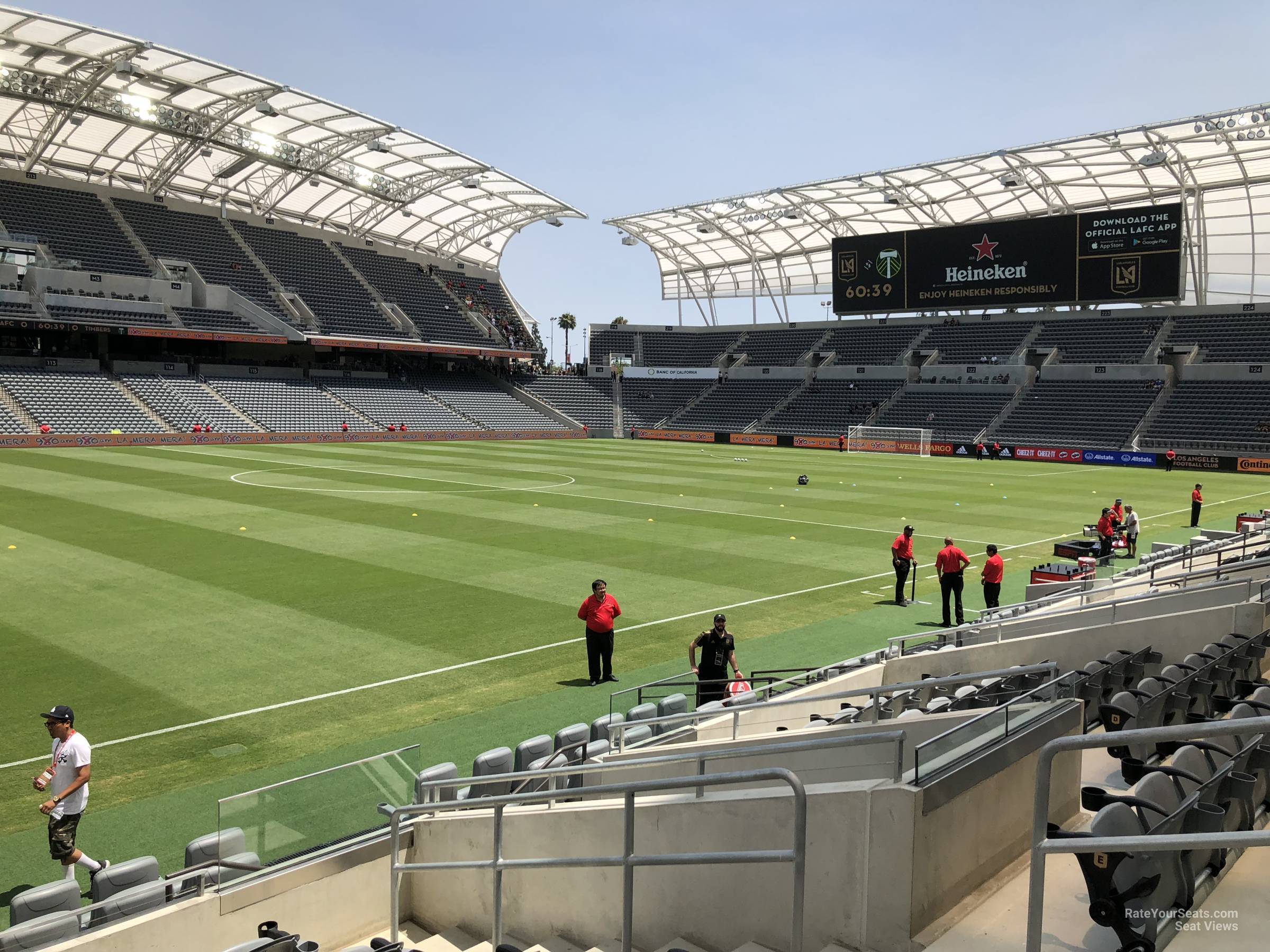 section 134, row f seat view  for soccer - bmo stadium