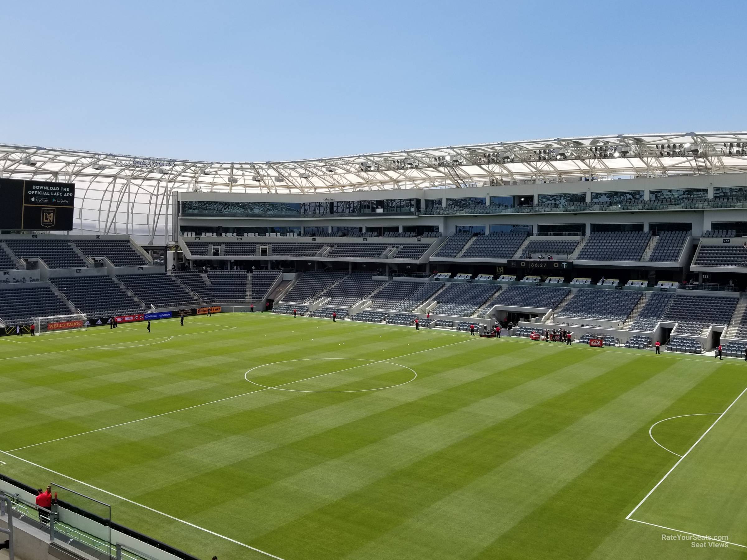 section 209, row f seat view  for soccer - bmo stadium