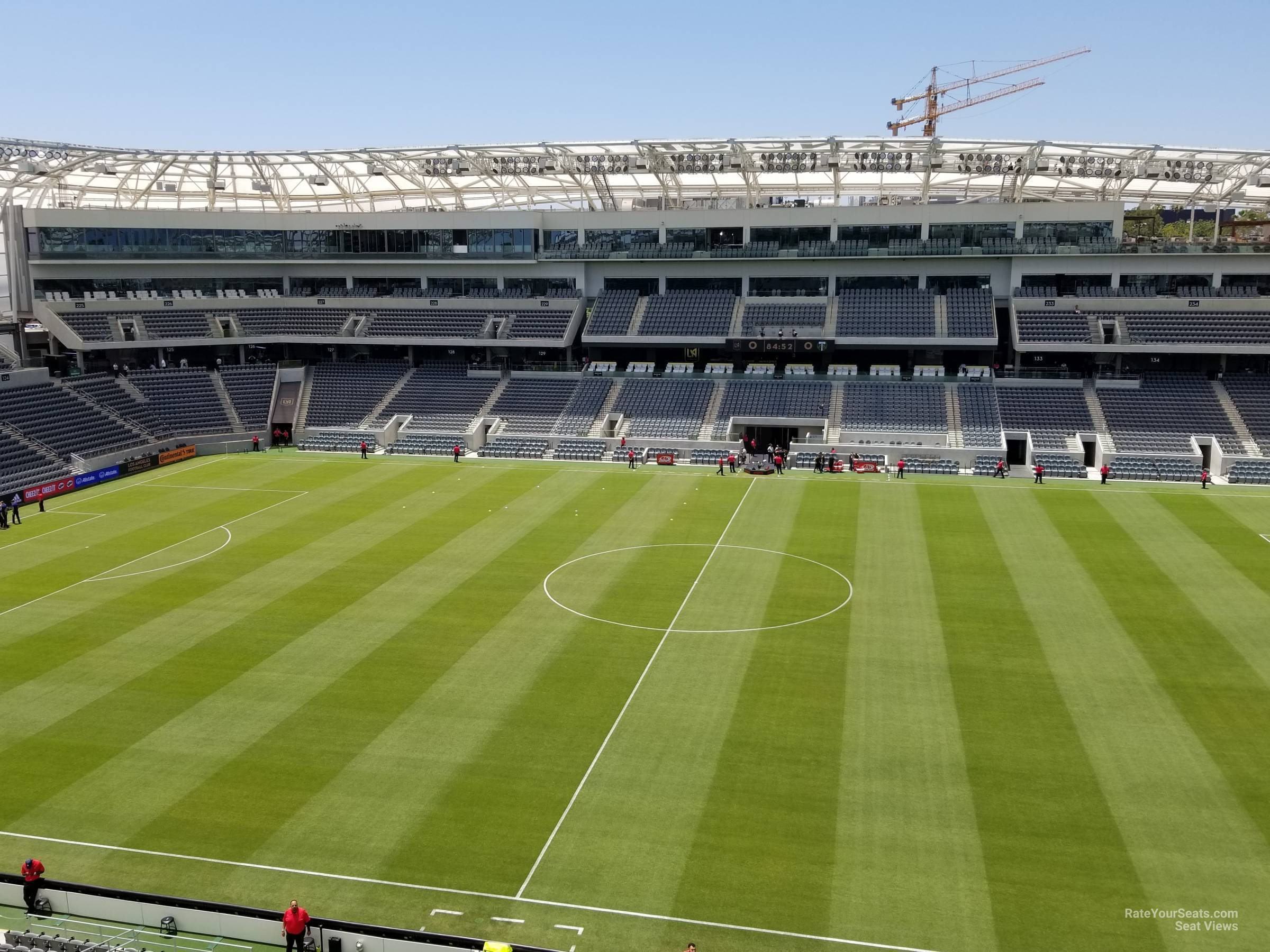 section 212, row p seat view  for soccer - bmo stadium