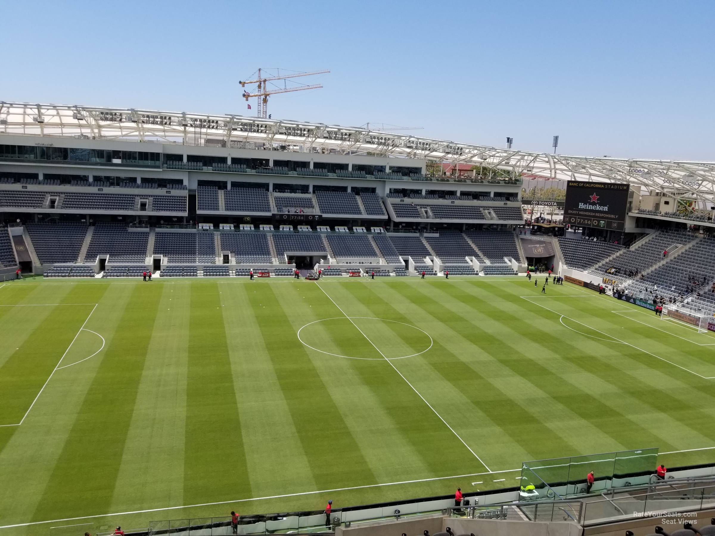 section 214, row x seat view  for soccer - bmo stadium