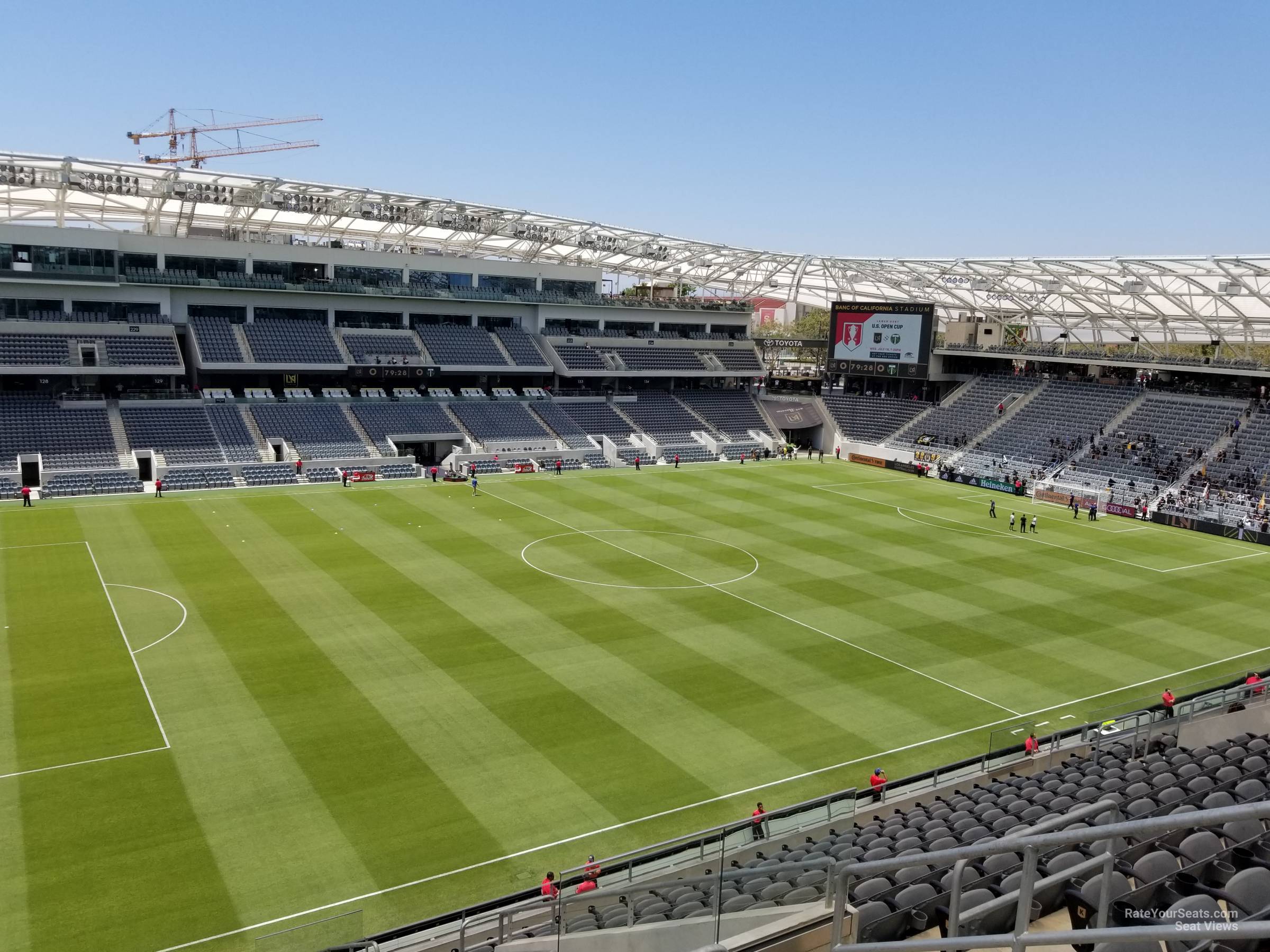 section 216, row p seat view  for soccer - bmo stadium