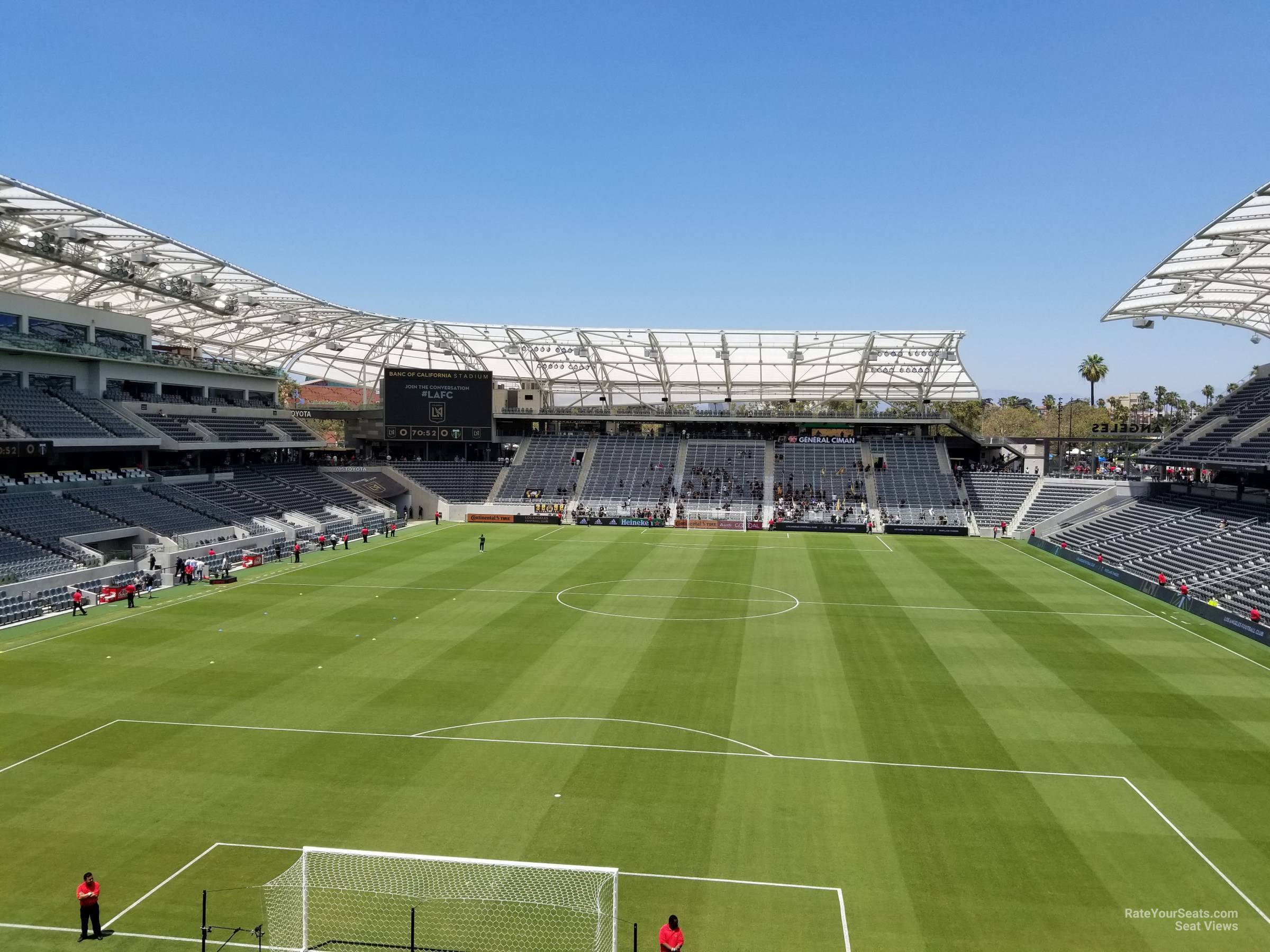 section 222, row f seat view  for soccer - bmo stadium