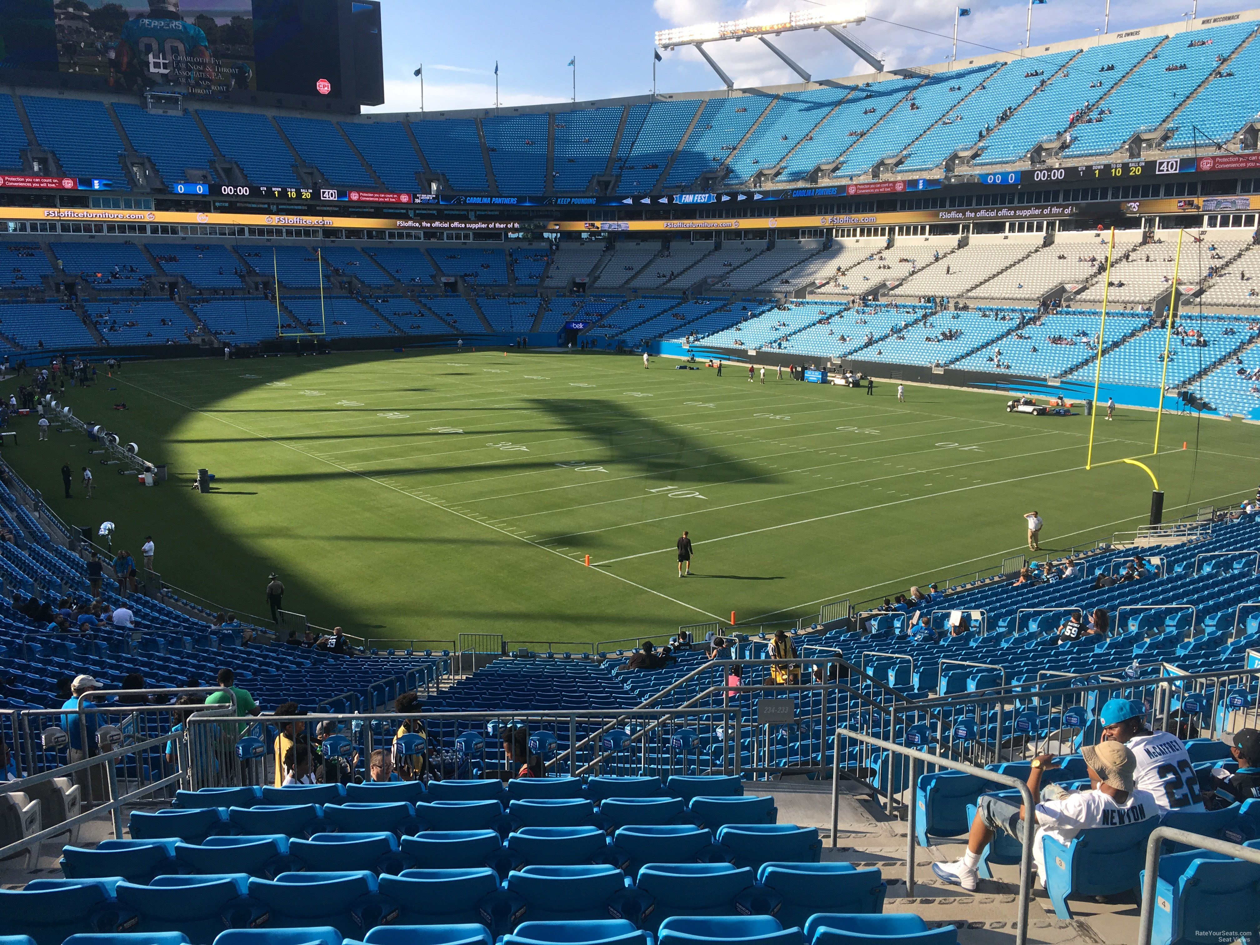 section 234, row 10 seat view  for football - bank of america stadium