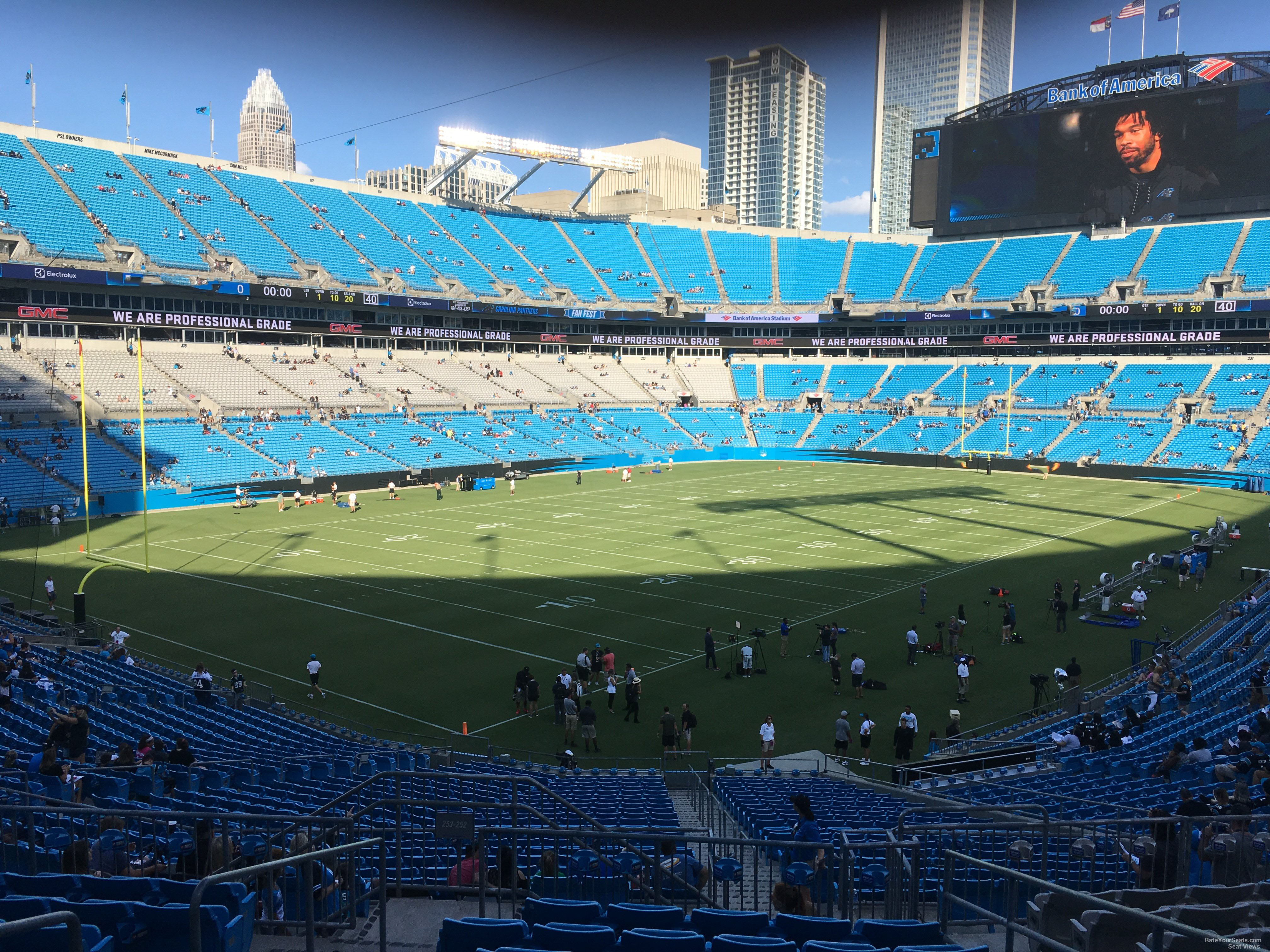 section 252, row 10 seat view  for football - bank of america stadium