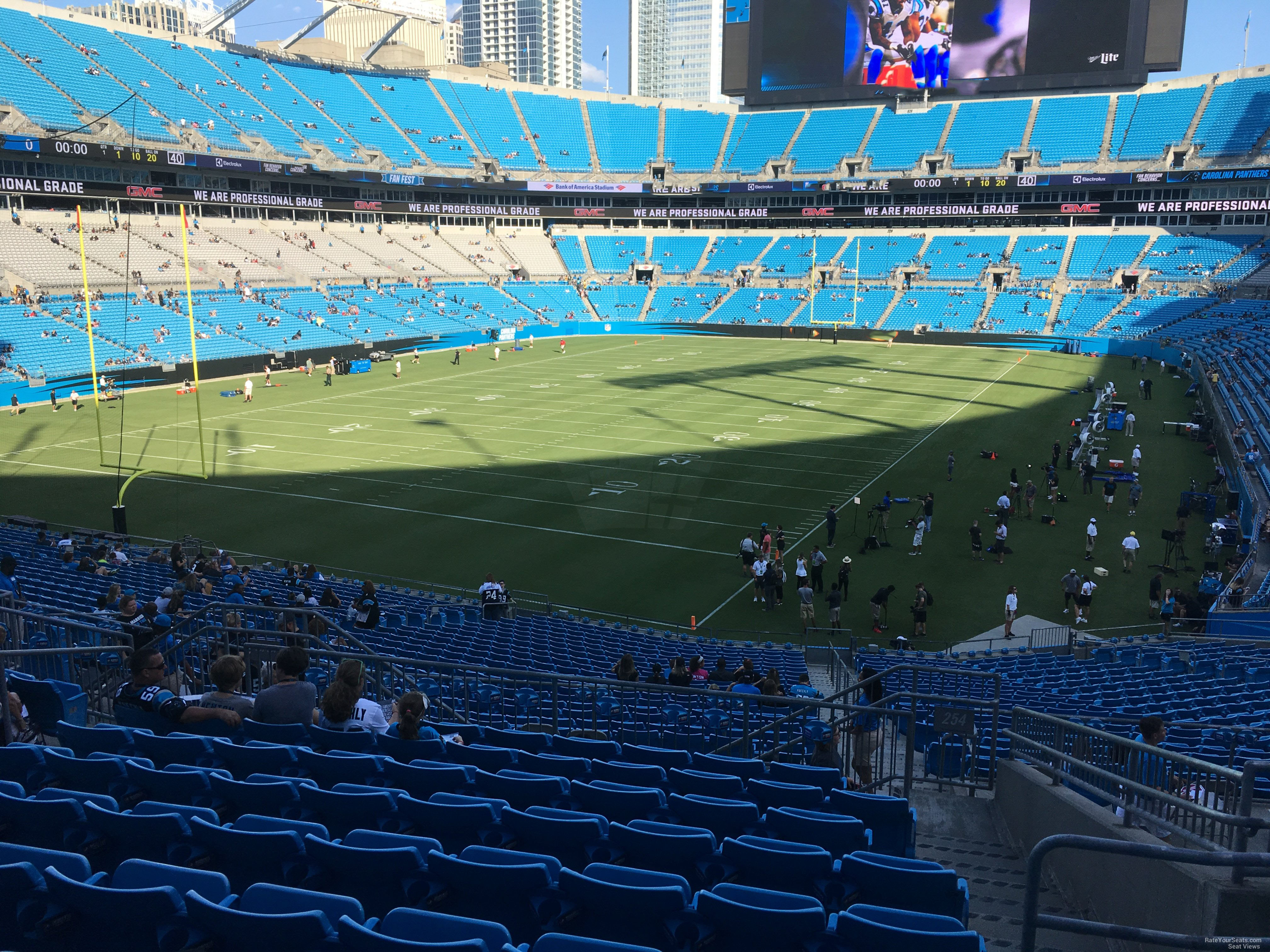 section 254, row 10 seat view  for football - bank of america stadium