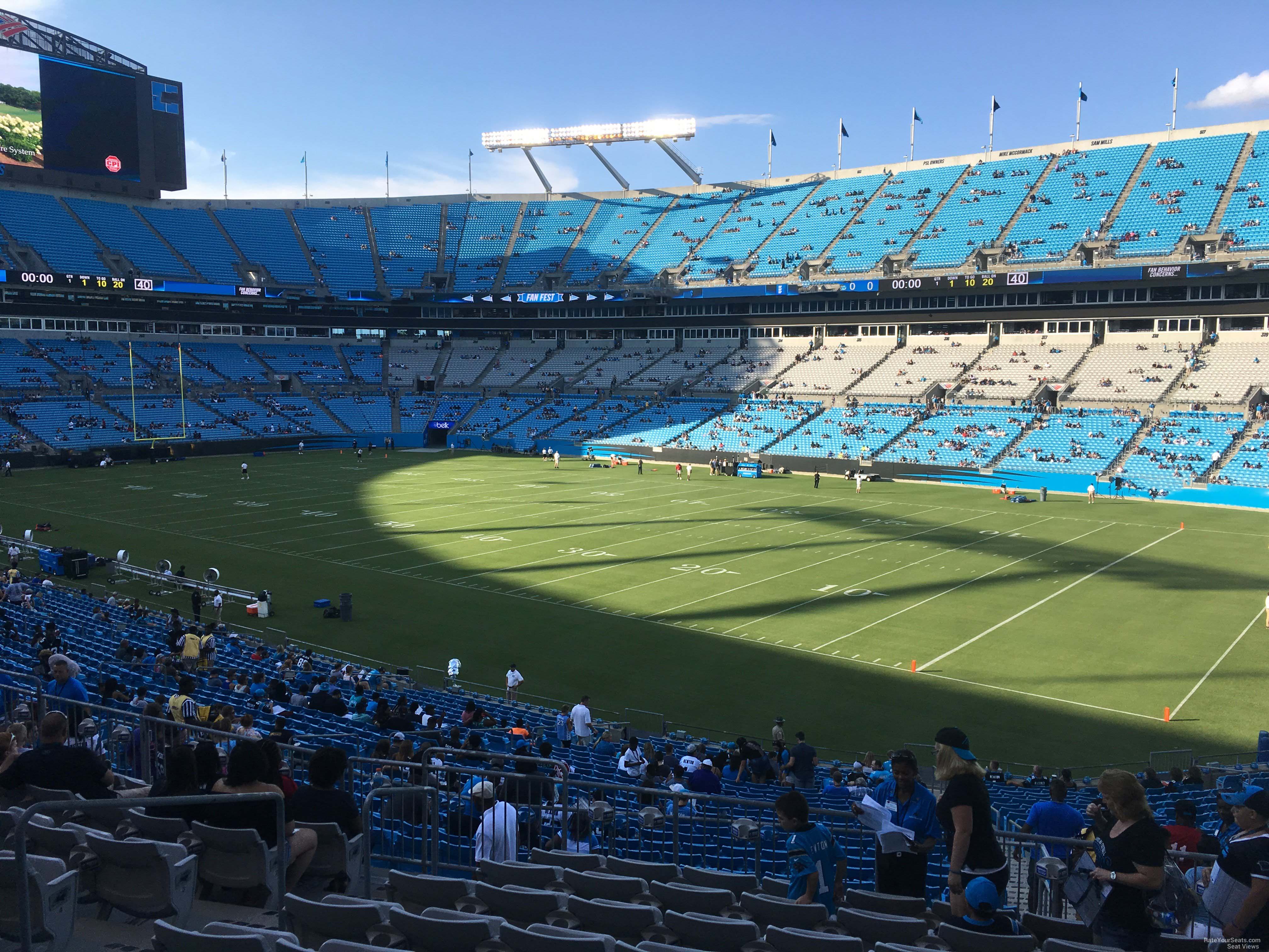 section 338, row 10 seat view  for football - bank of america stadium