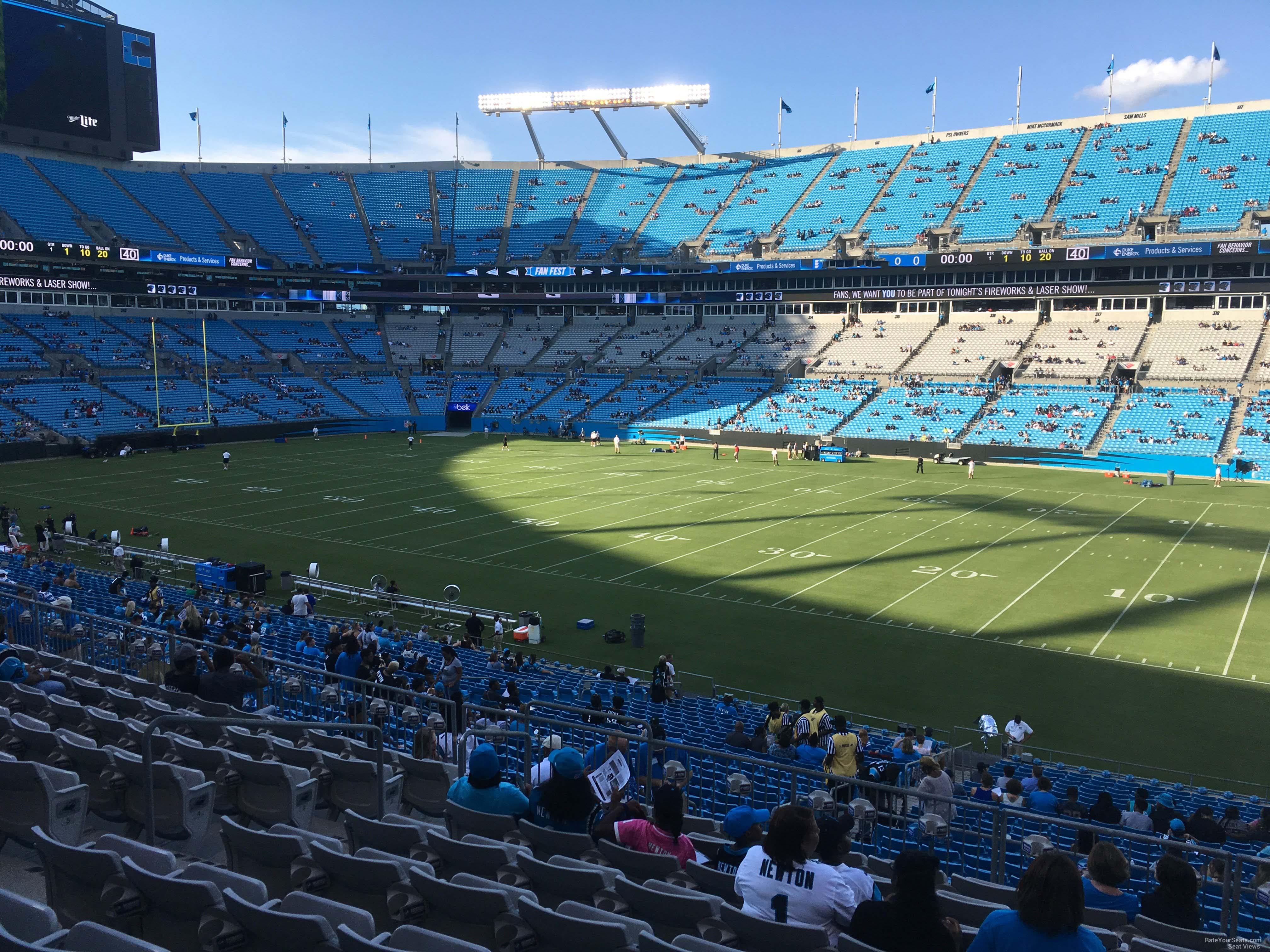 section 340, row 10 seat view  for football - bank of america stadium