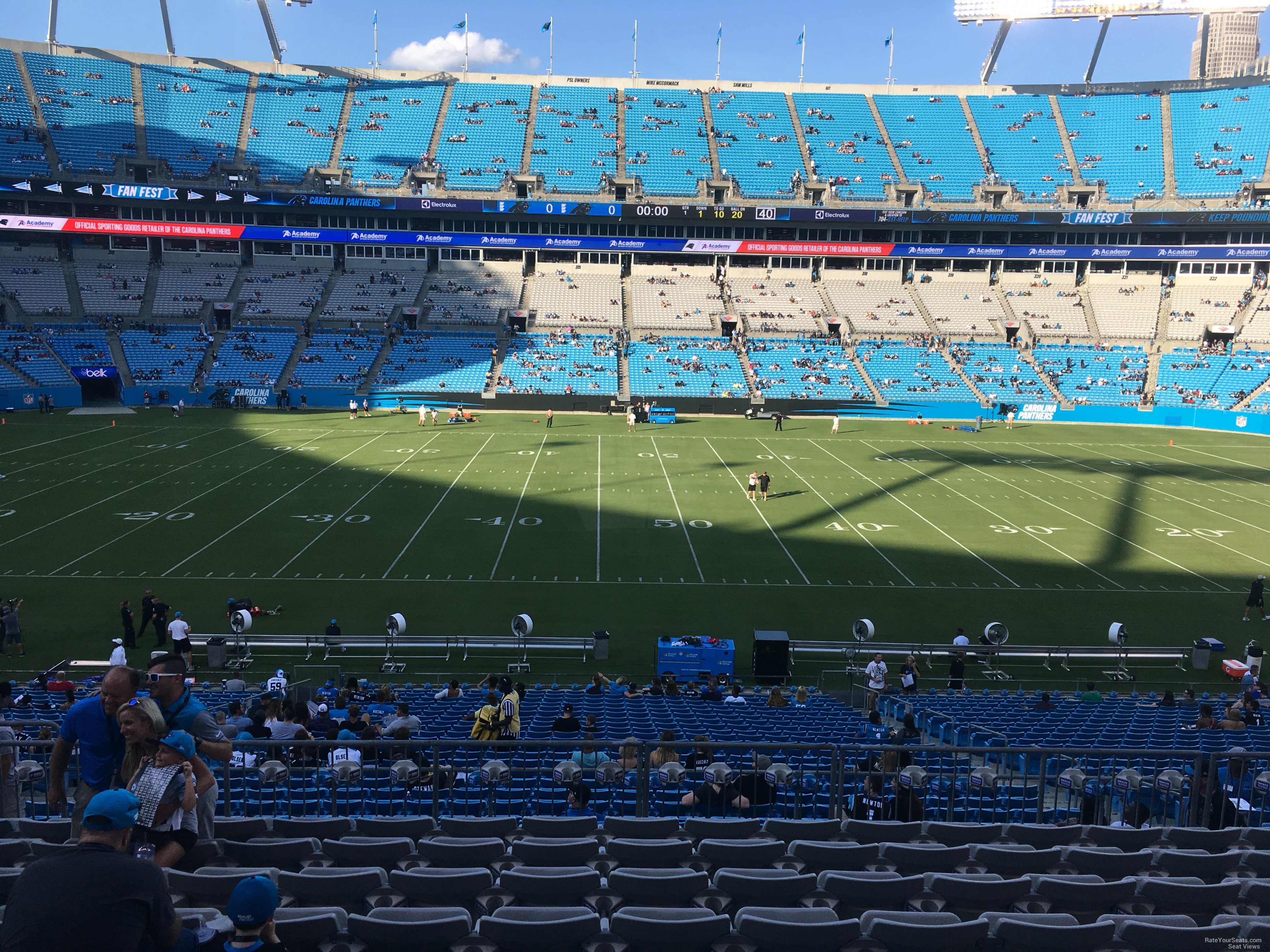 section 344, row 10 seat view  for football - bank of america stadium