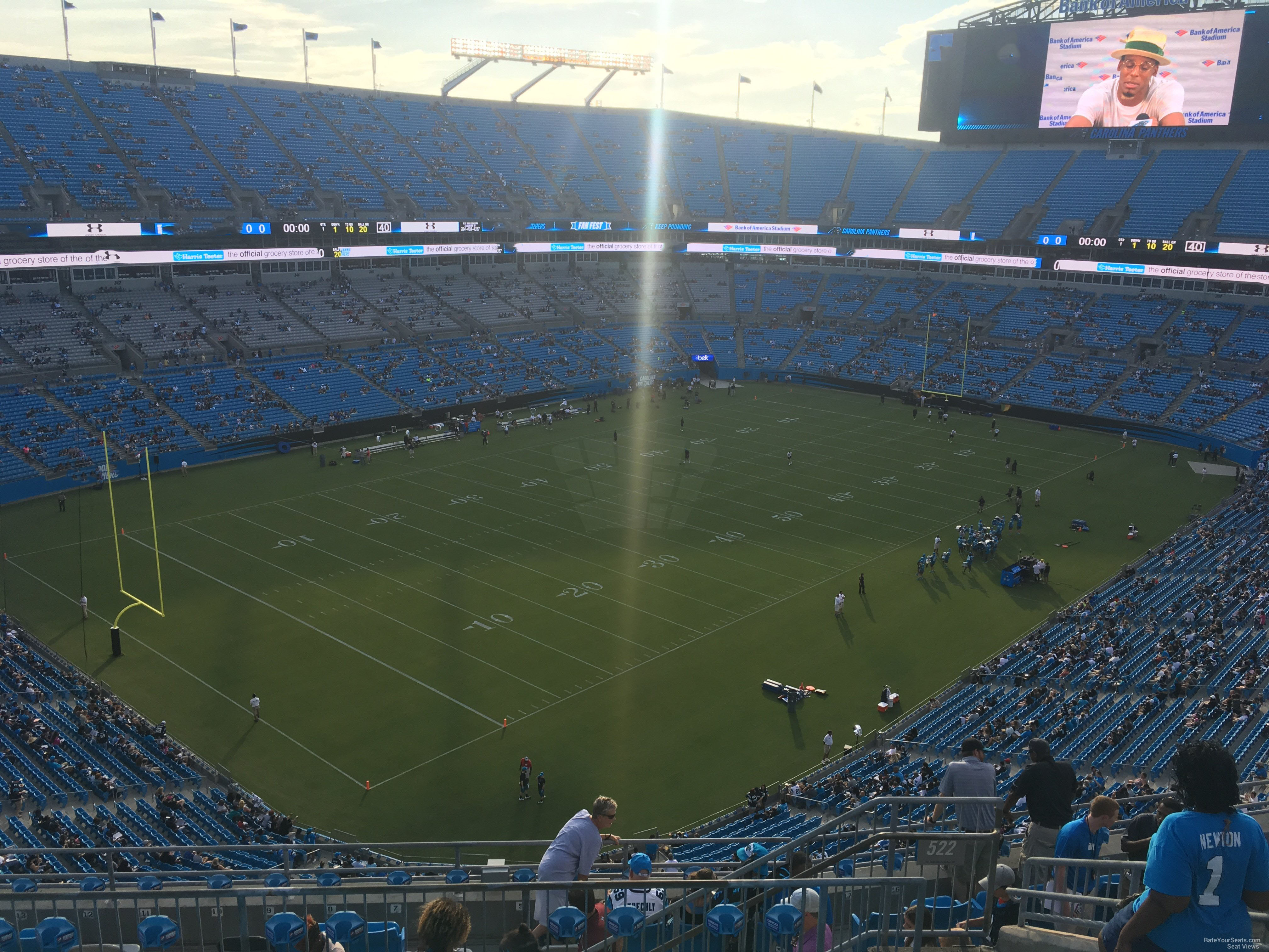 section 522, row 9 seat view  for football - bank of america stadium