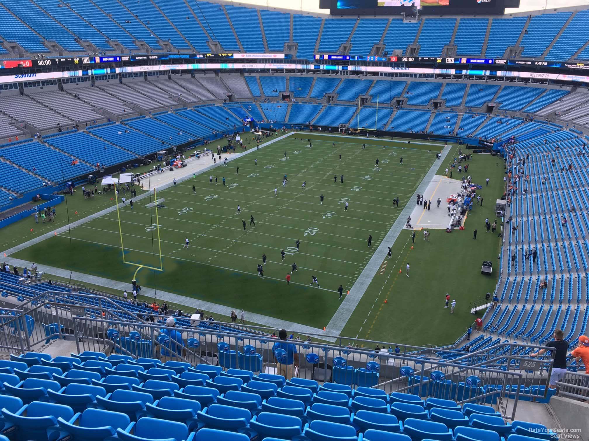 section 525, row 9 seat view  for football - bank of america stadium