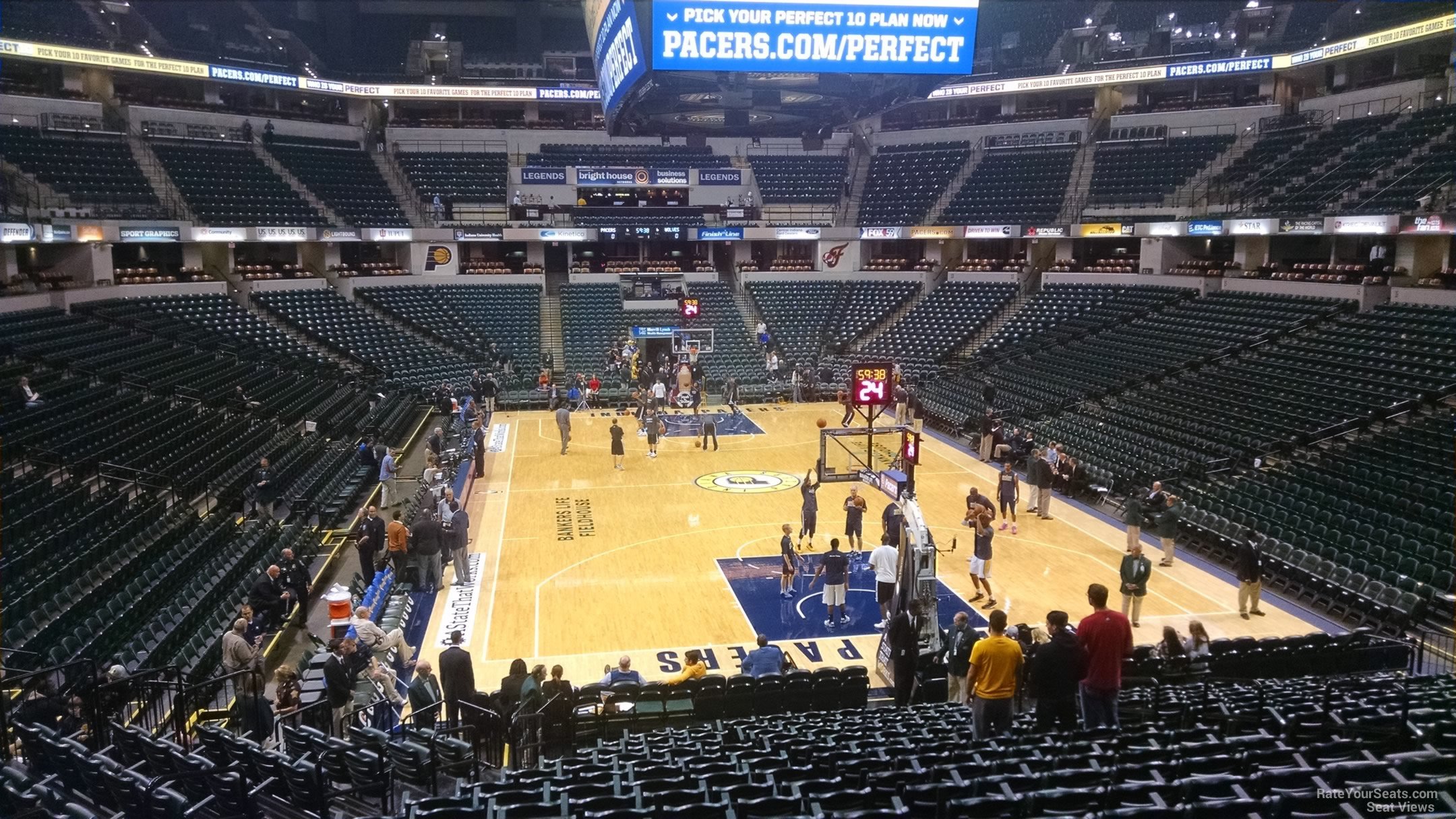 section 1, row 20 seat view  for basketball - gainbridge fieldhouse