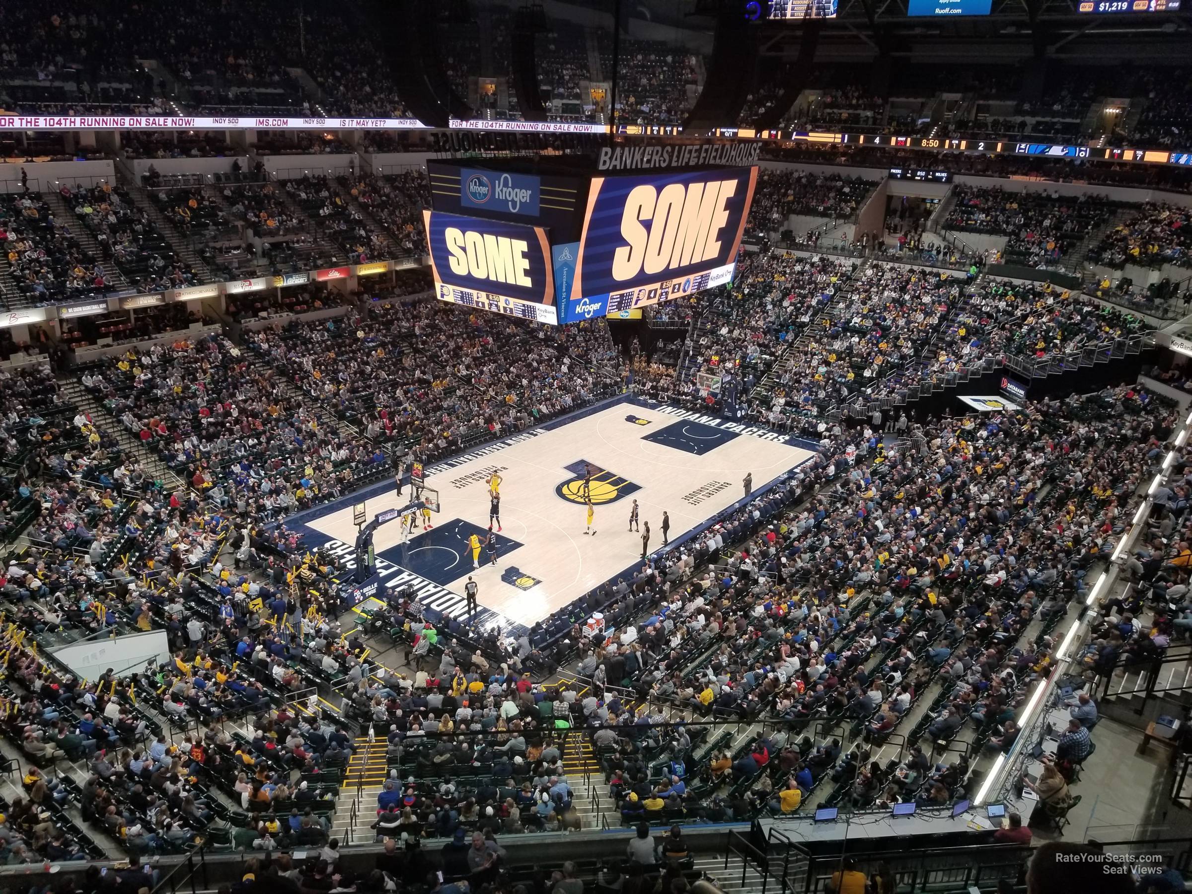 section 212, row 3 seat view  for basketball - gainbridge fieldhouse