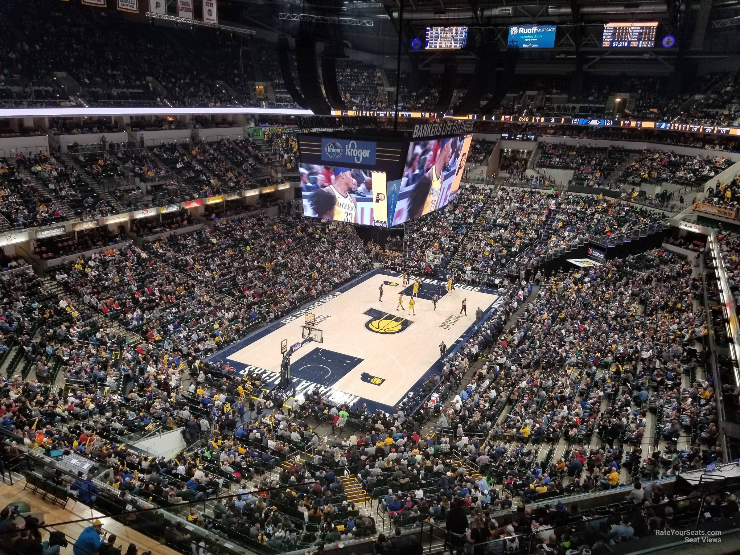 section 213, row 3 seat view  for basketball - gainbridge fieldhouse