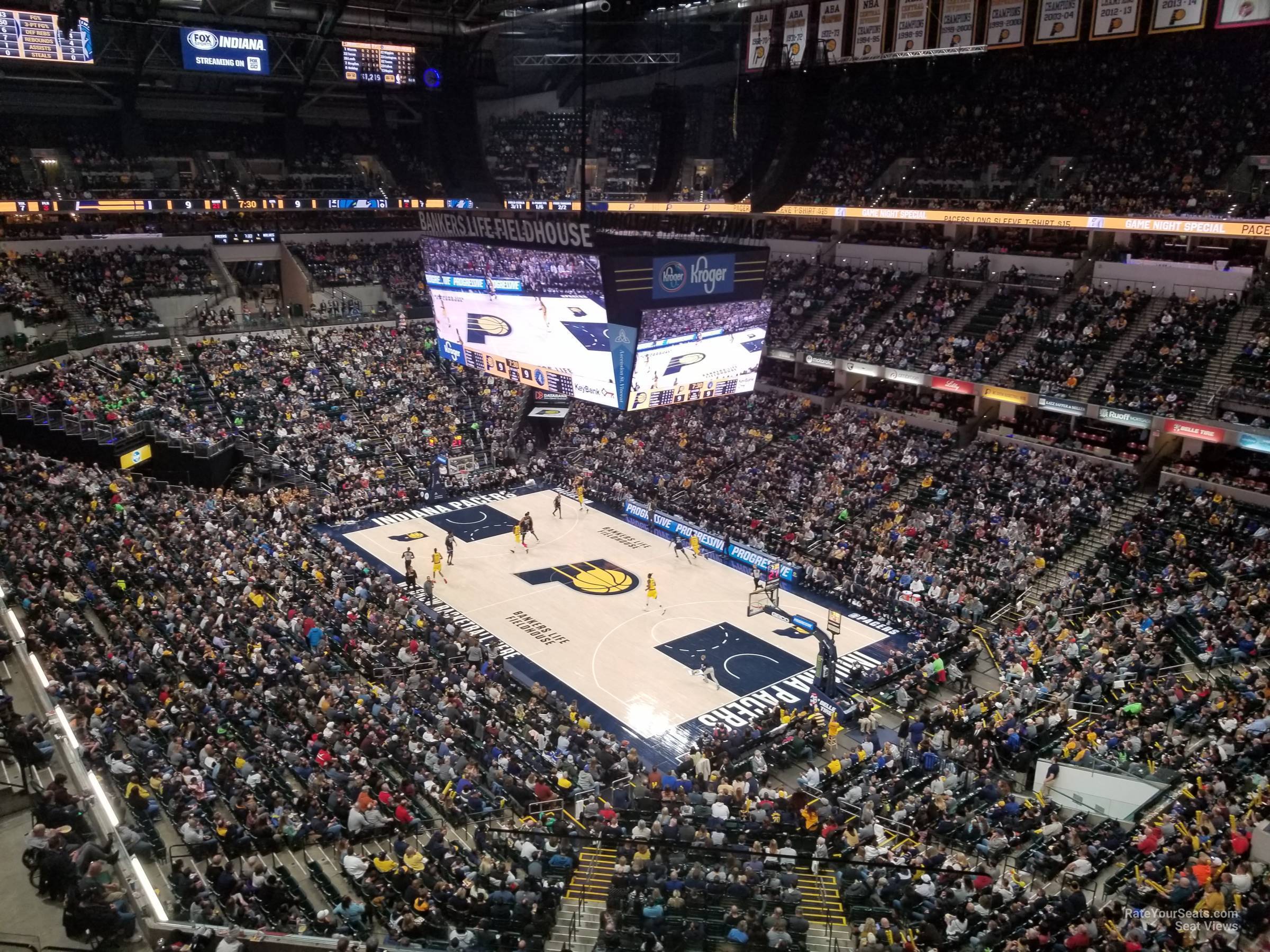 section 220, row 3 seat view  for basketball - gainbridge fieldhouse