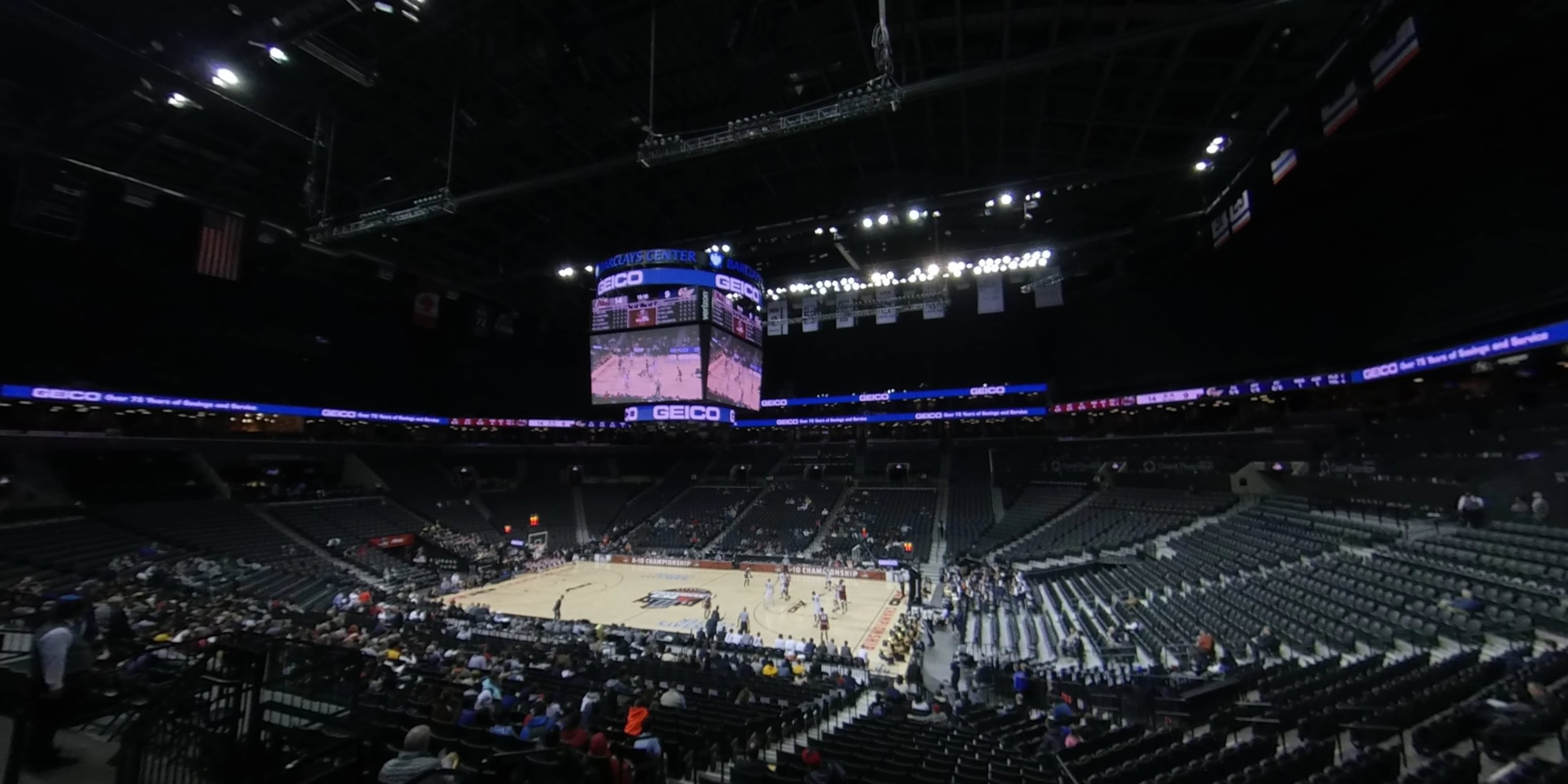 section 105 panoramic seat view  for basketball - barclays center