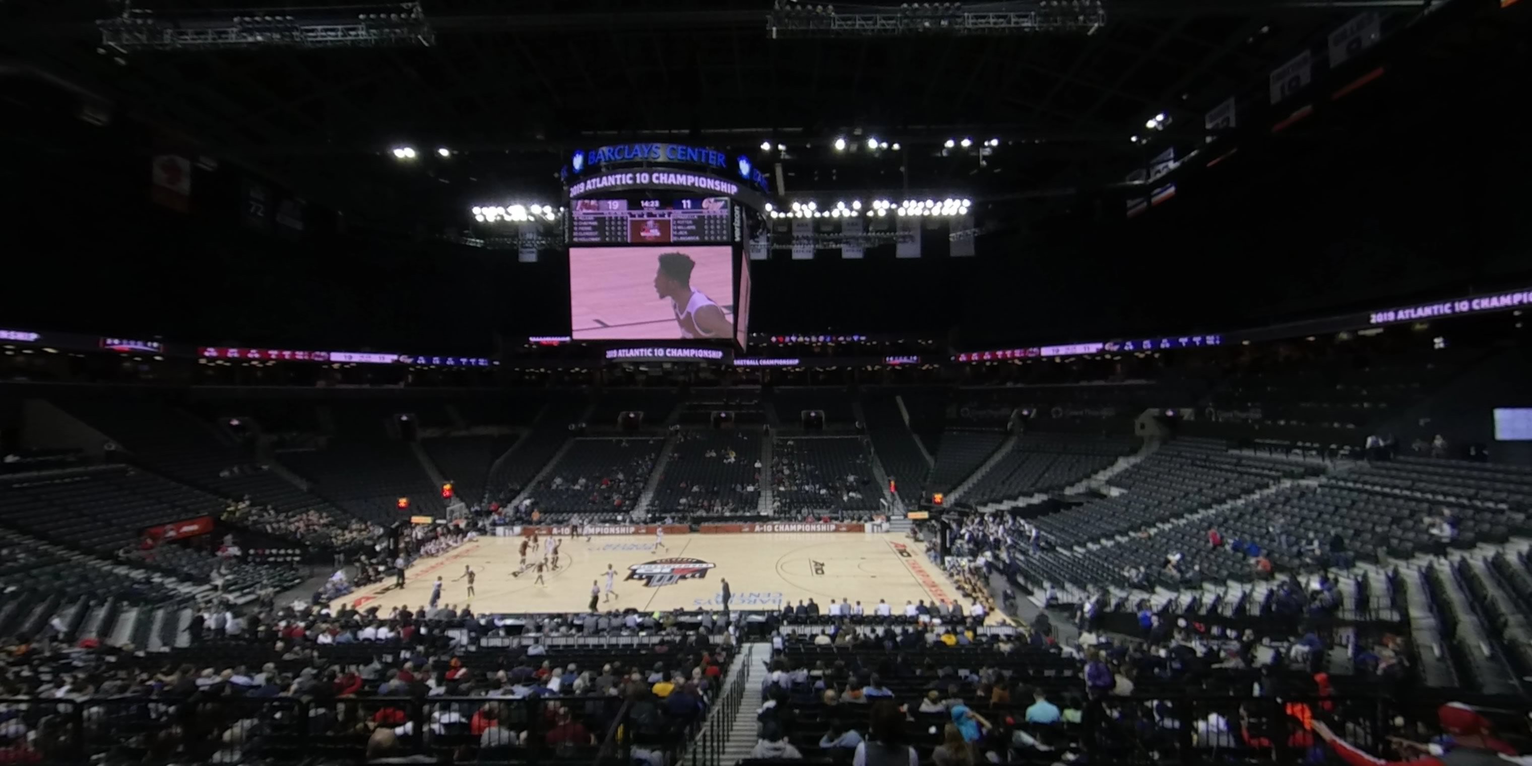 section 107 panoramic seat view  for basketball - barclays center