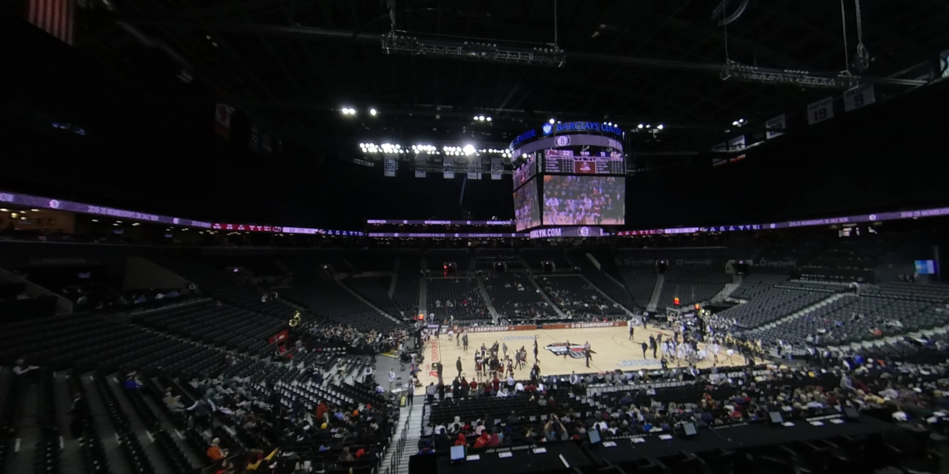 section 109 panoramic seat view  for basketball - barclays center